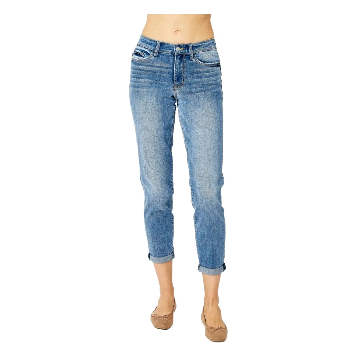 Judy Blue Full Size Cuffed Hem Slim Jeans