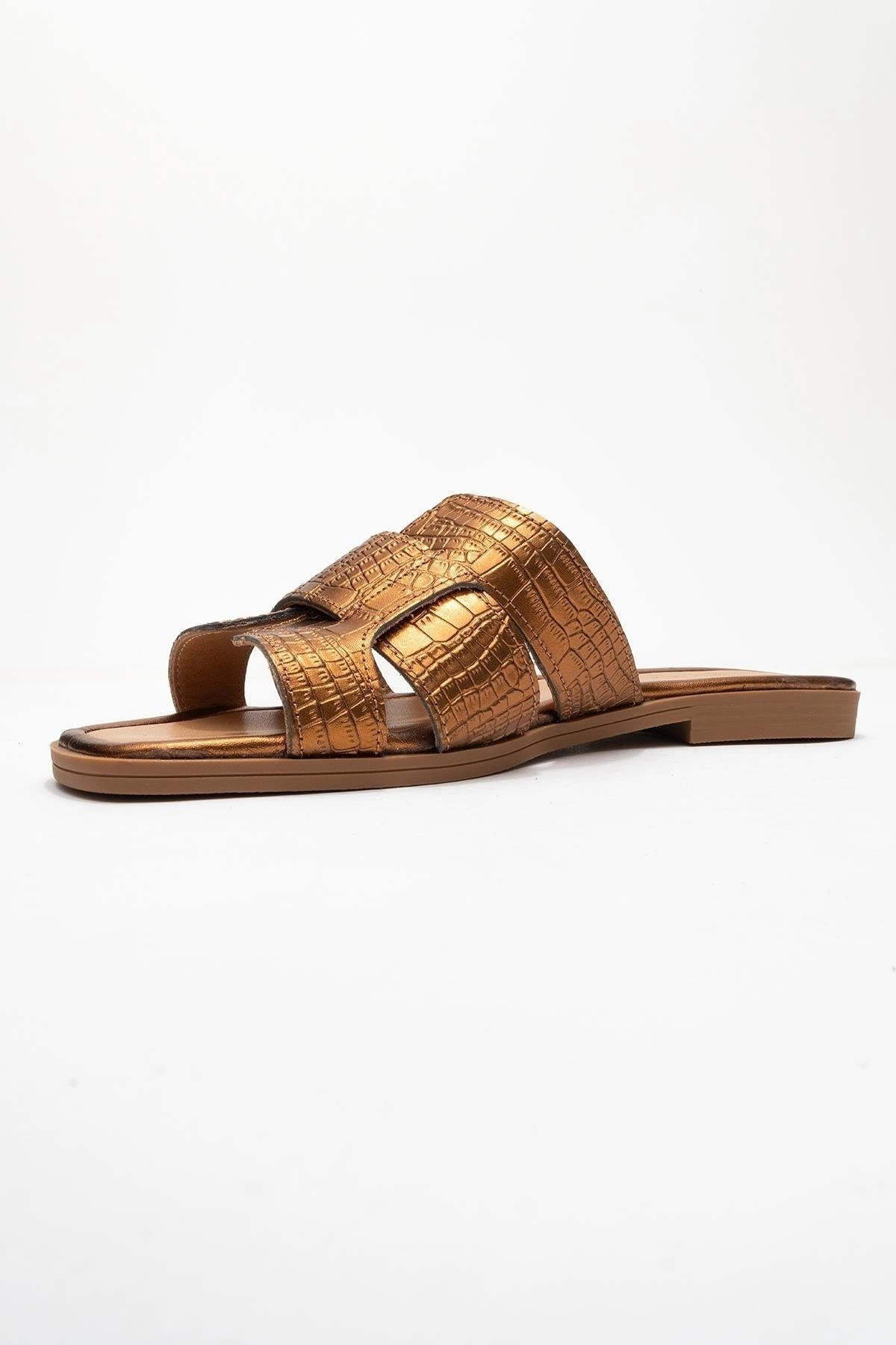 Forever & Always Womens Notre Leather Flat Sandalss
