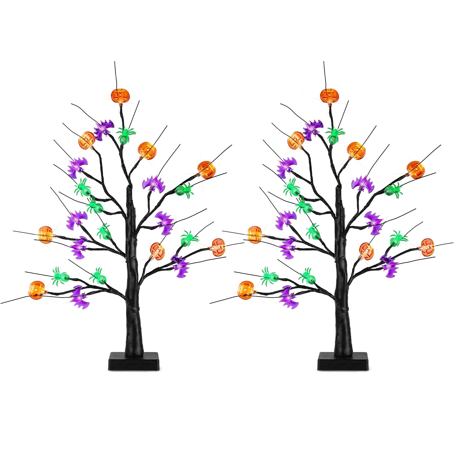 GBruno 2-Pack LED Halloween Tree Lights With Timer