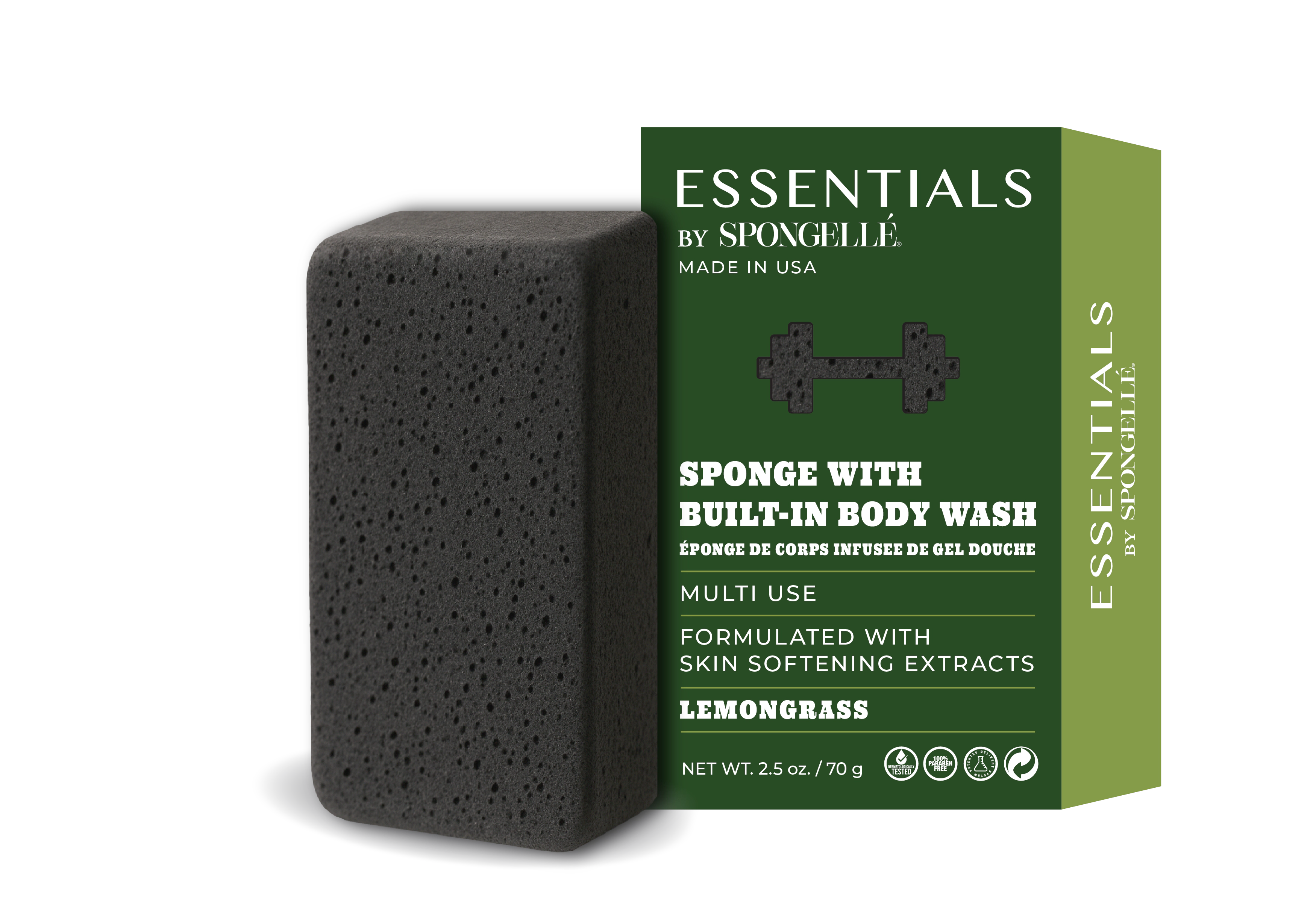 ESSENTIALS BY SPONGELLE - MENS BODY BUFFER - LEMONGRASS