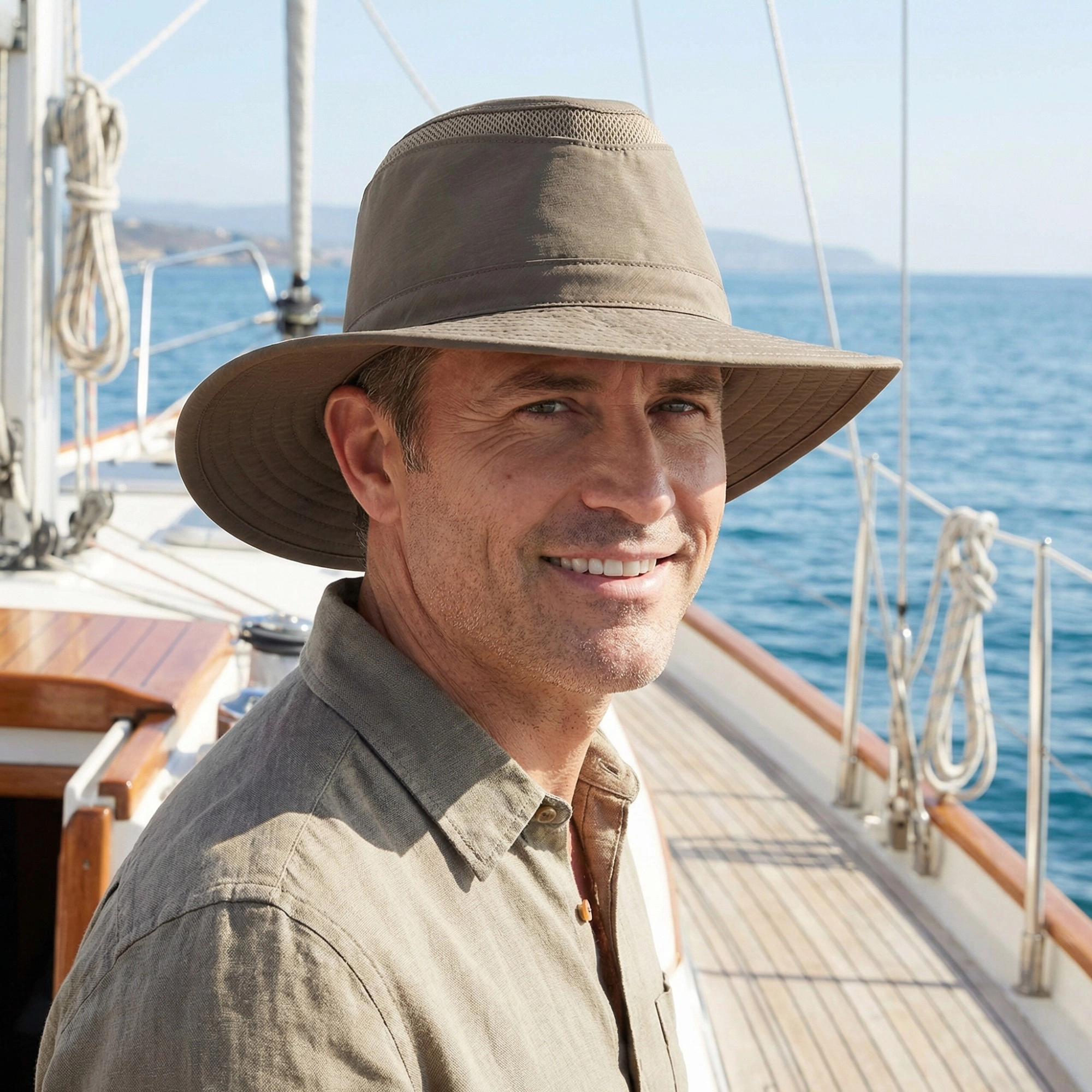 Broner Men's Lightweight Breezer Hat with Mesh Panel