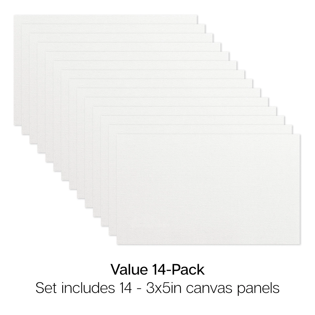 KINGART Canvas Panels - 3" x 5" 14-Pack, Pre-Primed Cotton Painting Boards