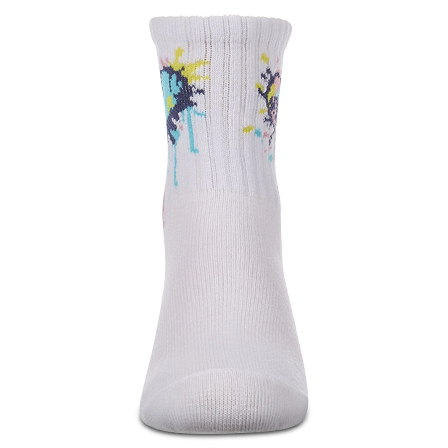 Girls Colorful "Splatter Heart" Cotton Blend Novelty Crew Sock