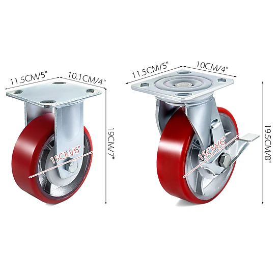 HONGGE Caster Wheels Swivel Plate Casters with Wheels Per Caster Wheels