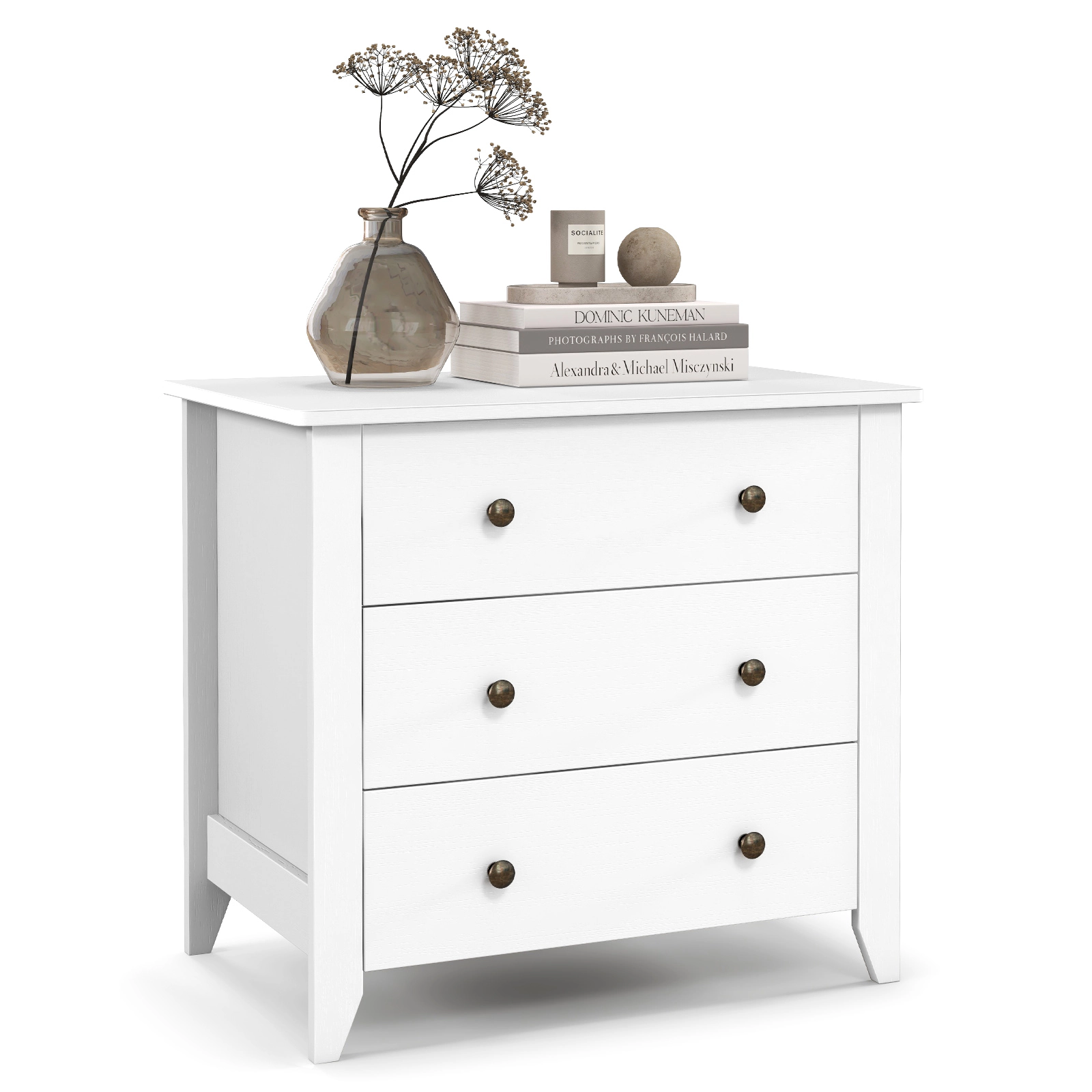 LJG 3 Drawer Dresser Chest of Drawers Bedside Table