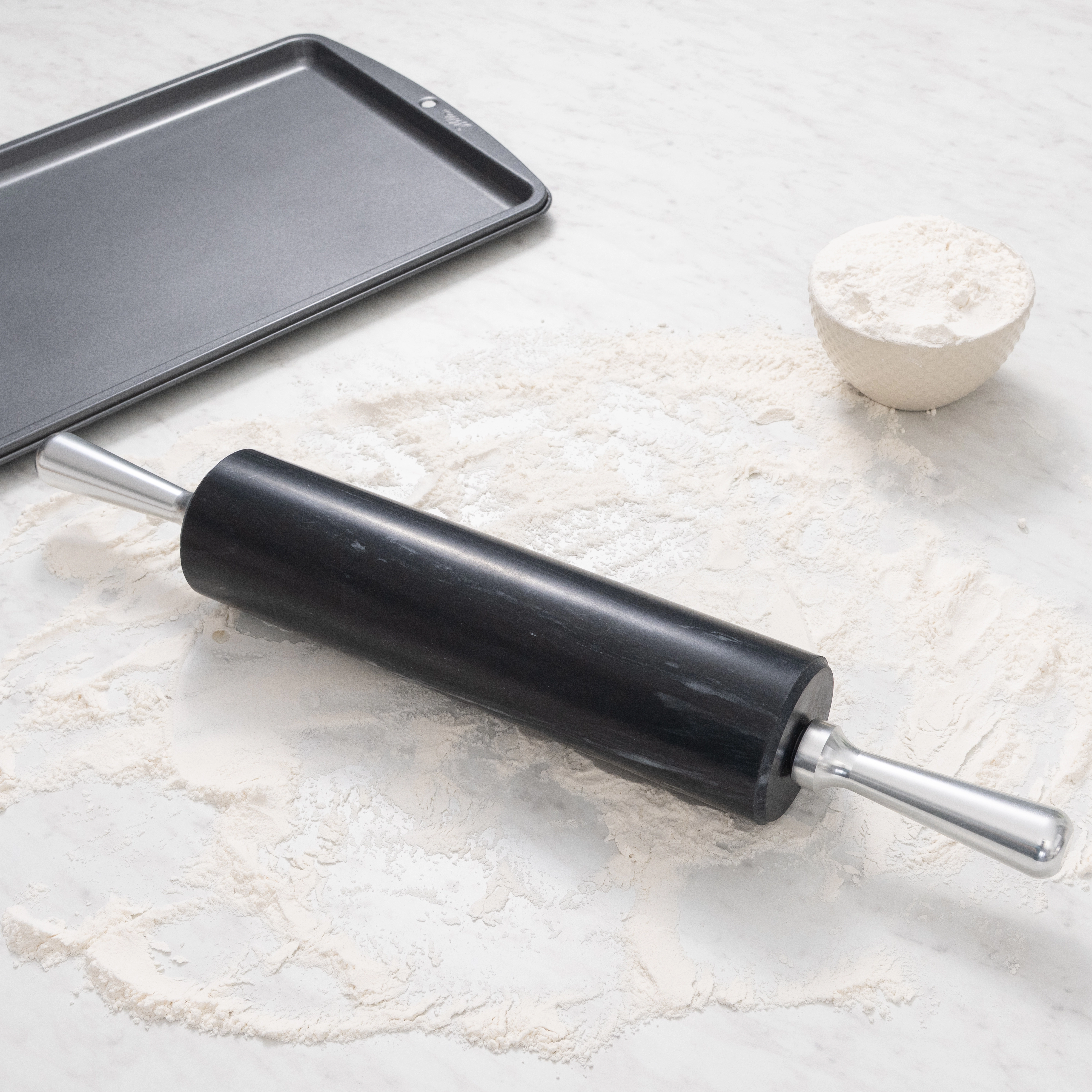 Saboga Home™ Marble Rolling Pin with Aluminum Handles