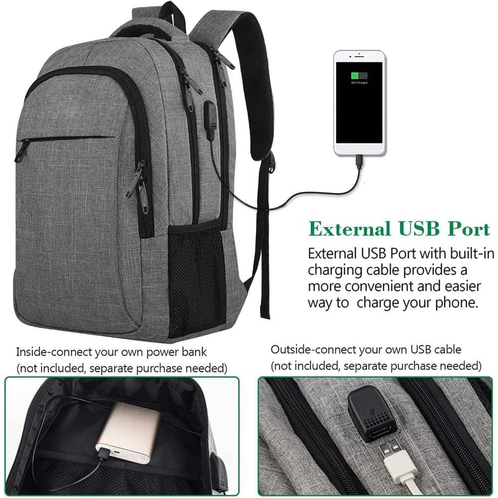 Clear Skye Unisex Gray Anti-Theft Travel Backpack