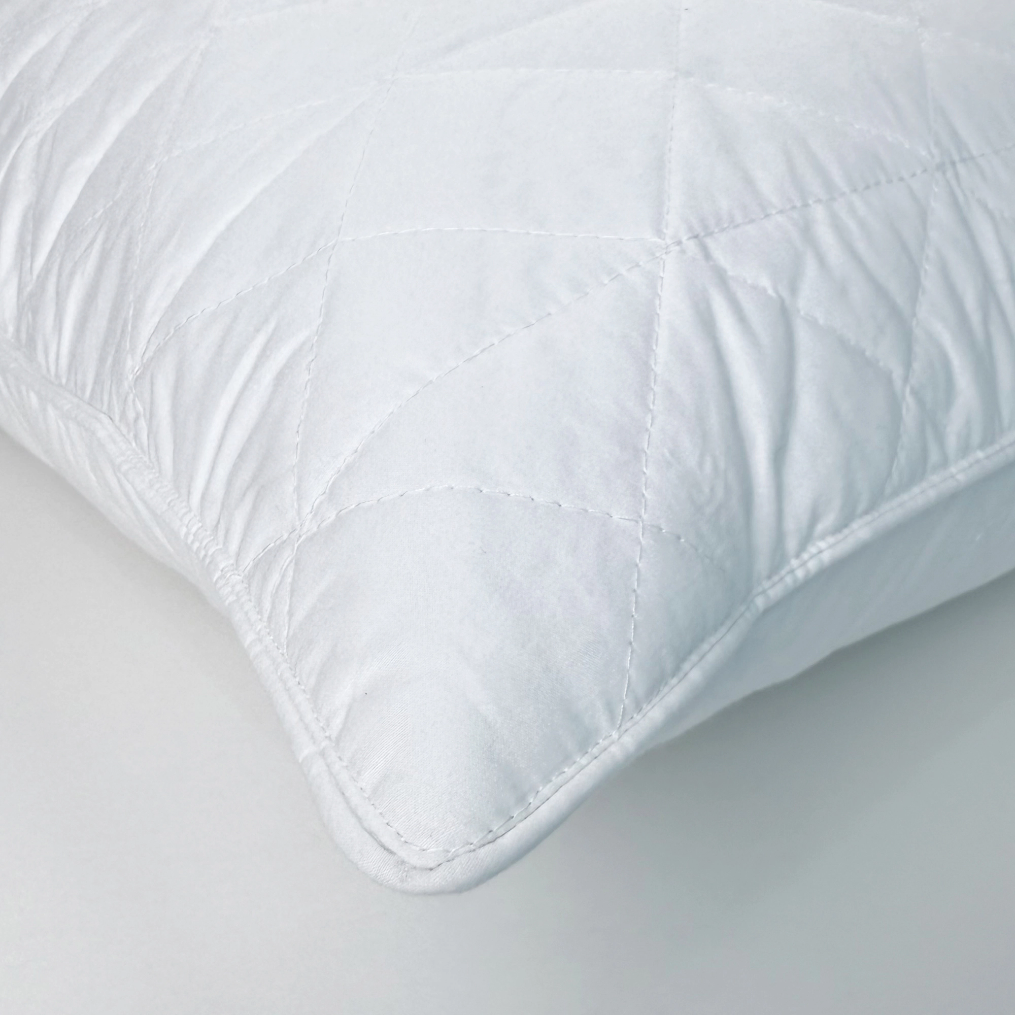 Unikome 100% Cotton Goose Feather Pillows Set of 2, Wave Quilted Design, Medium-Firm Support