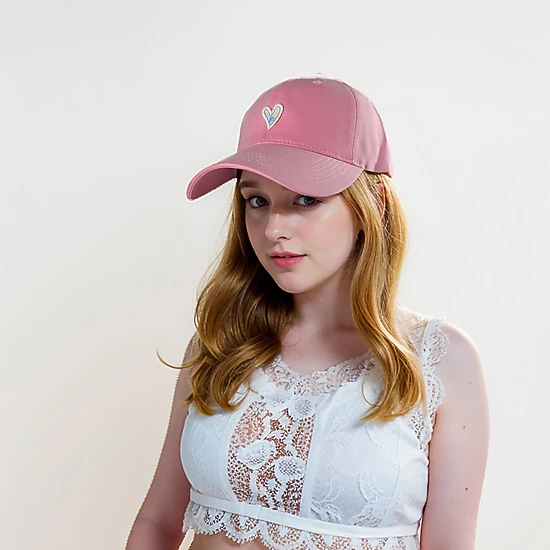 Anna-Kaci Women's Heart Embroidered Baseball Cap Low Bun Soft Cotton Trucker Hat