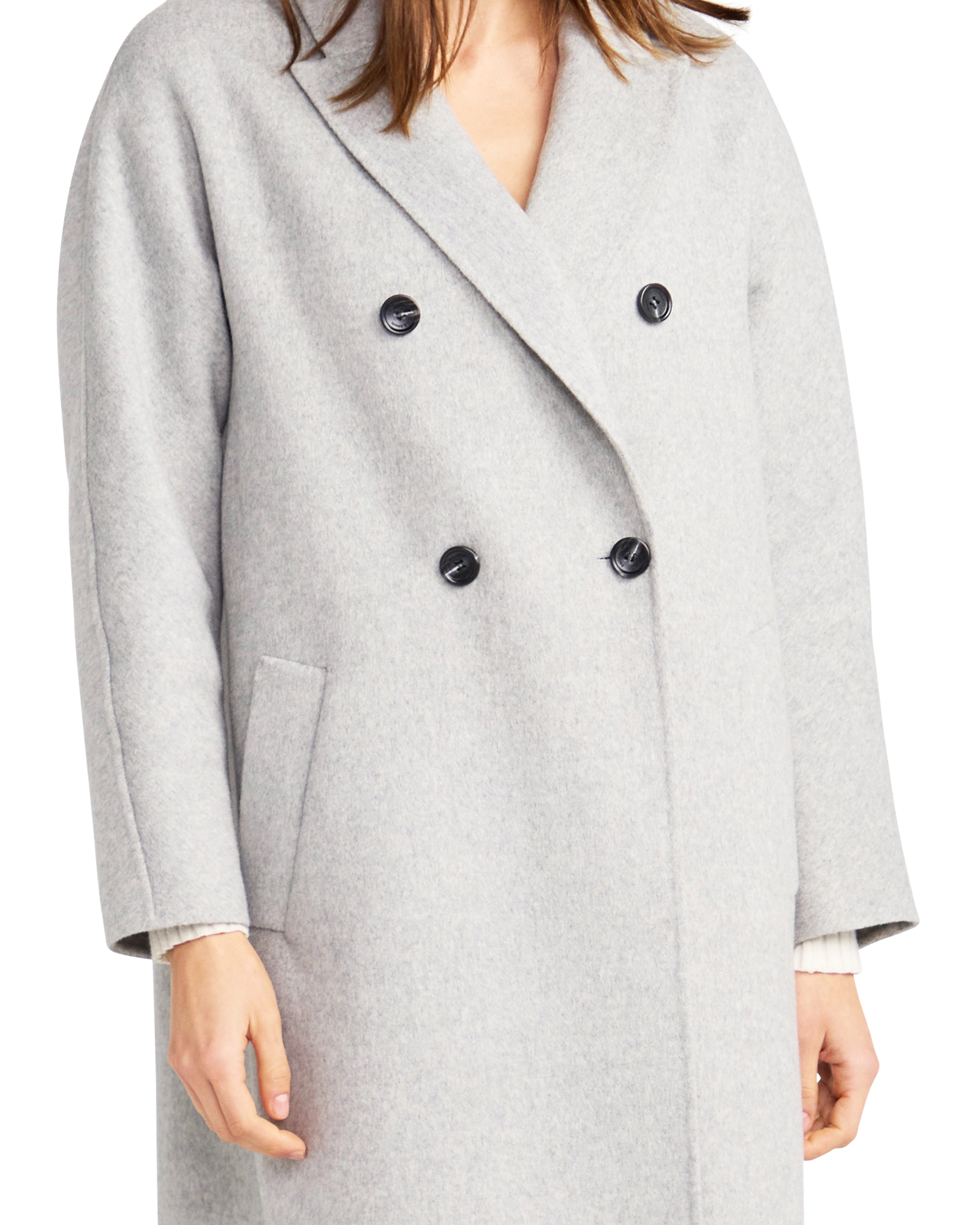 Belle & Bloom Womens Guestlist Oversized Wool Blend Double Breasted Coat