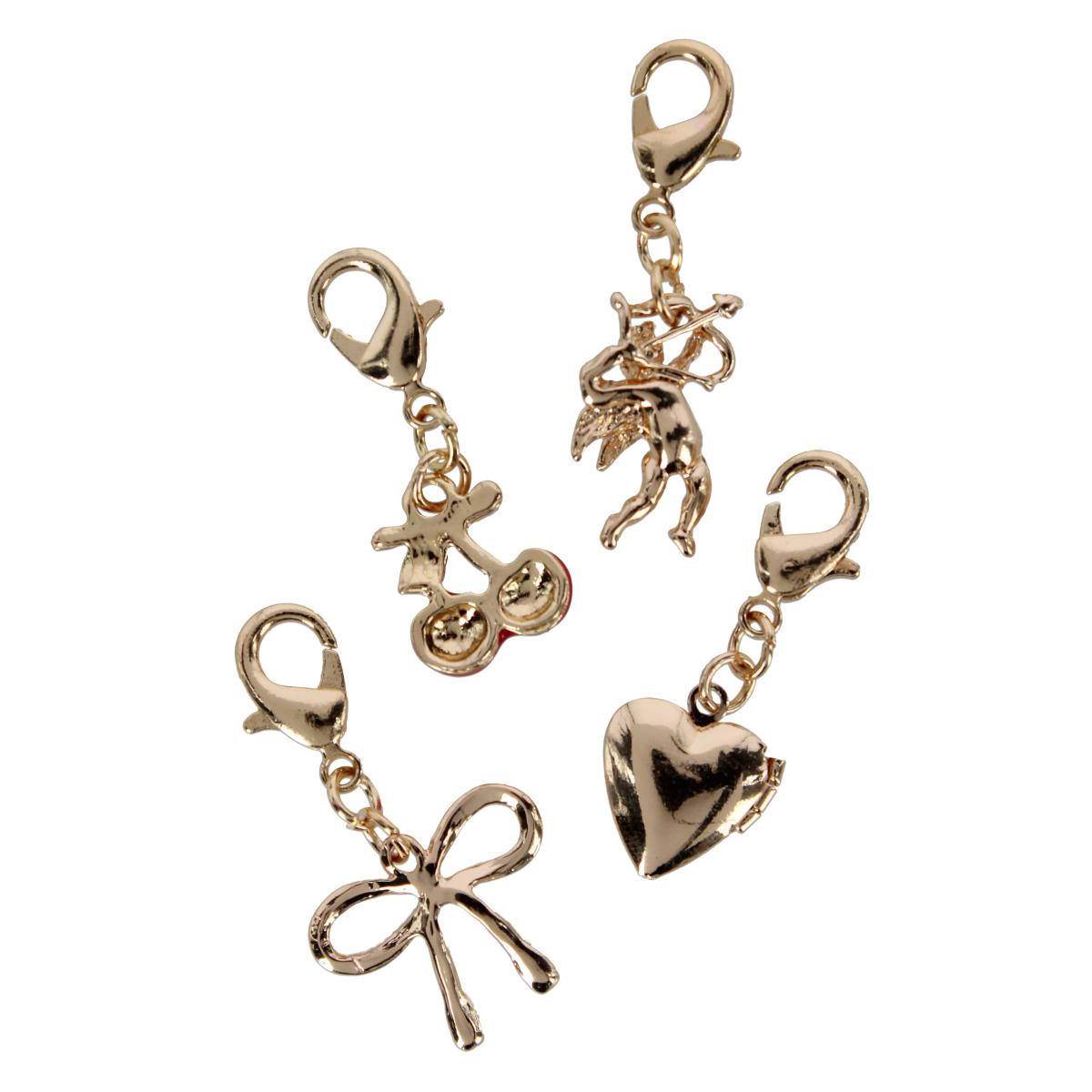 CTM® Women's Cherry Bow 4pc Multi Bag Charms