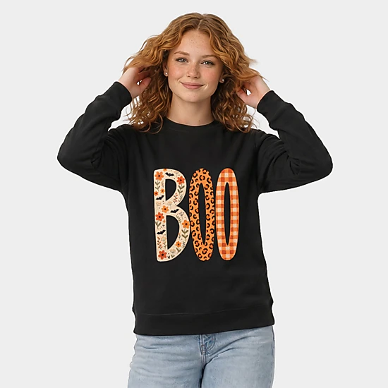 Simply Sage Market - Women's Graphic Sweatshirt - Boo Tall Pattern