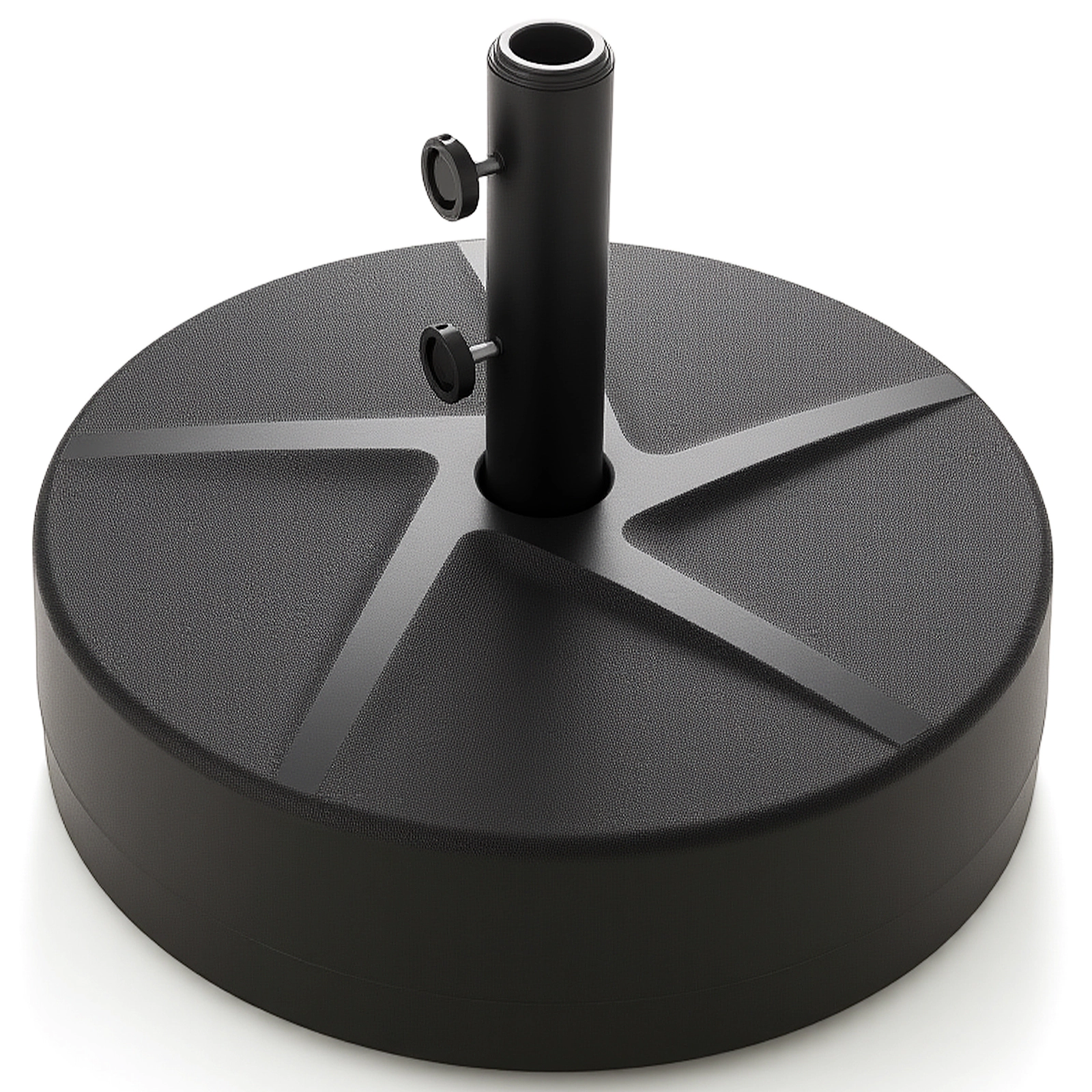 Slickblue Lightweight Fillable Patio Umbrella Base with Metal Support Pole Black