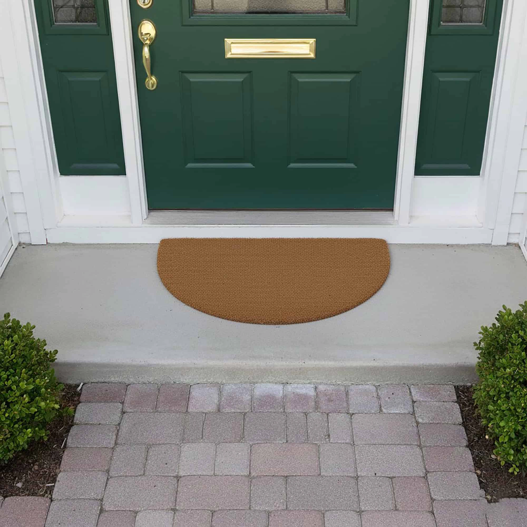 Evideco French Home Goods Natural Lea Braided Coir Doormat 30 x 18 Inches