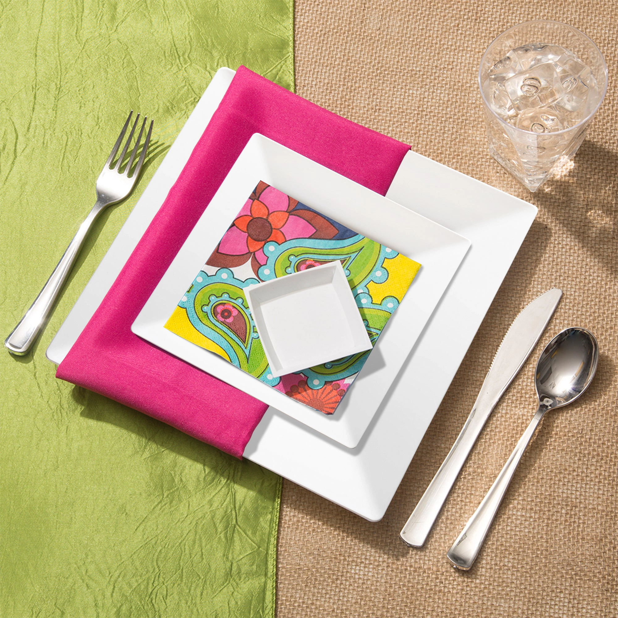 Smarty Had A Party White Square Plastic Wedding Value Set