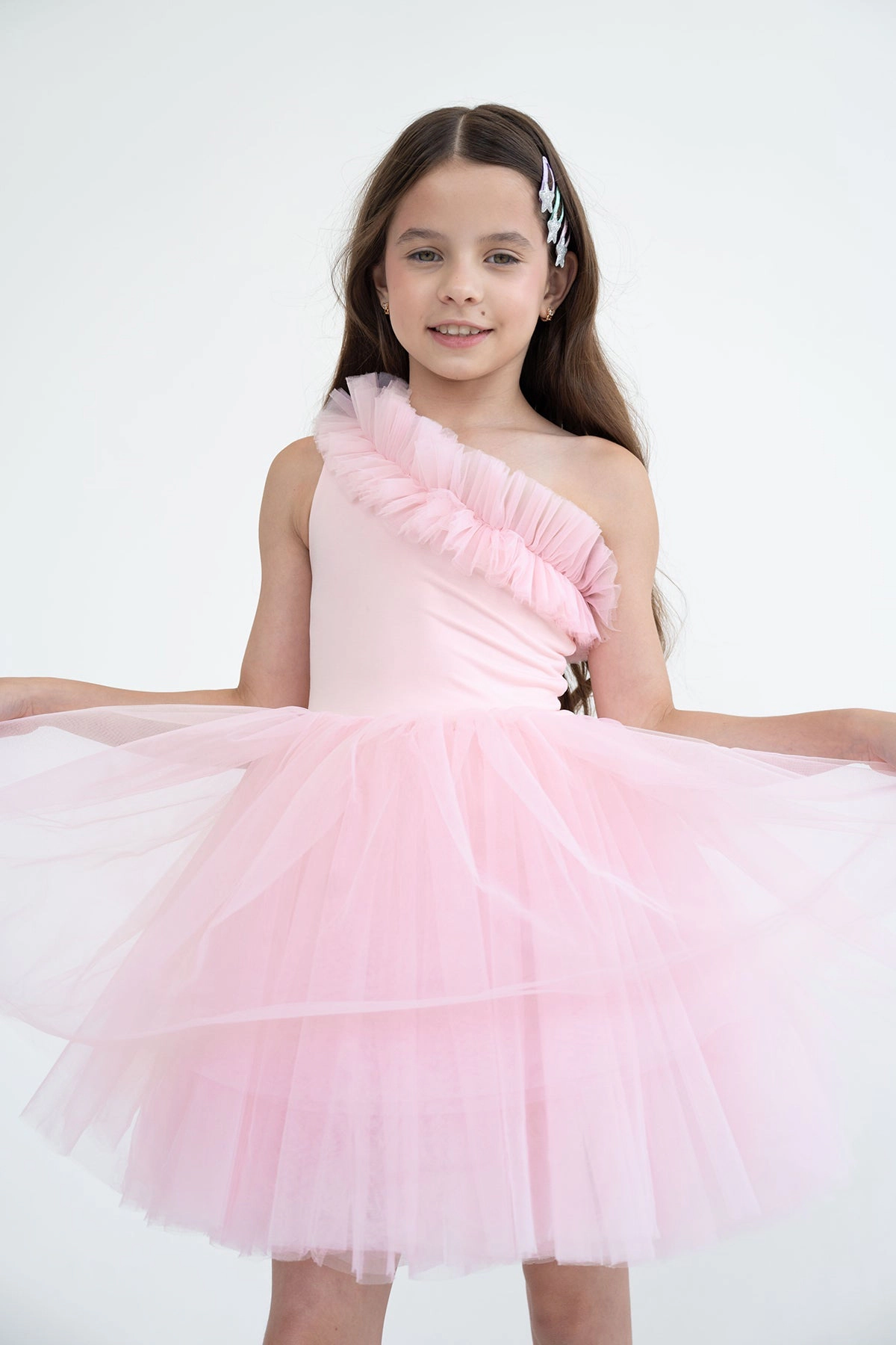 Mini Celebrities Girls One Shoulder Ruffle Tutu Dress