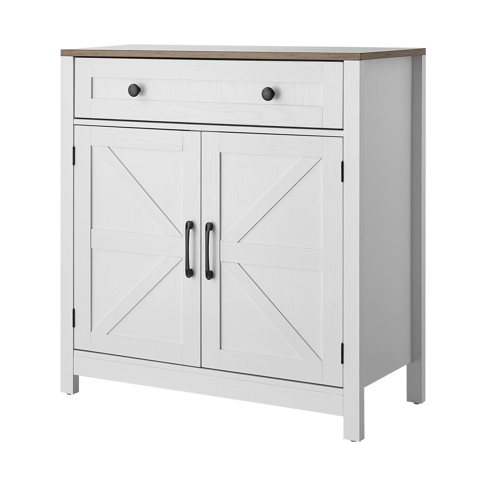 HONGGE Coffee Bar Cabinet Farmhouse Coffee Bar Cabinet with Coffee Bar Table with Barn Doors Farmhouse Sideboard Buffet
