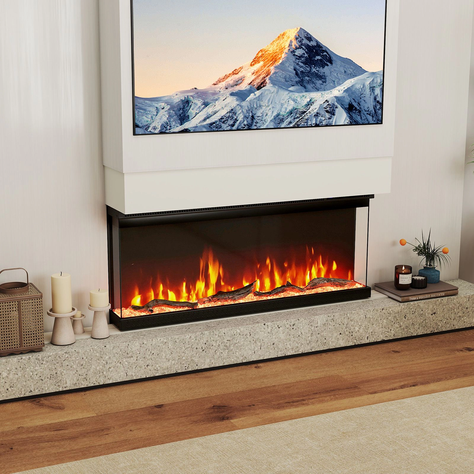 SlickBlue 40 inch Indoor Electric Fireplace with Adjustable Heat