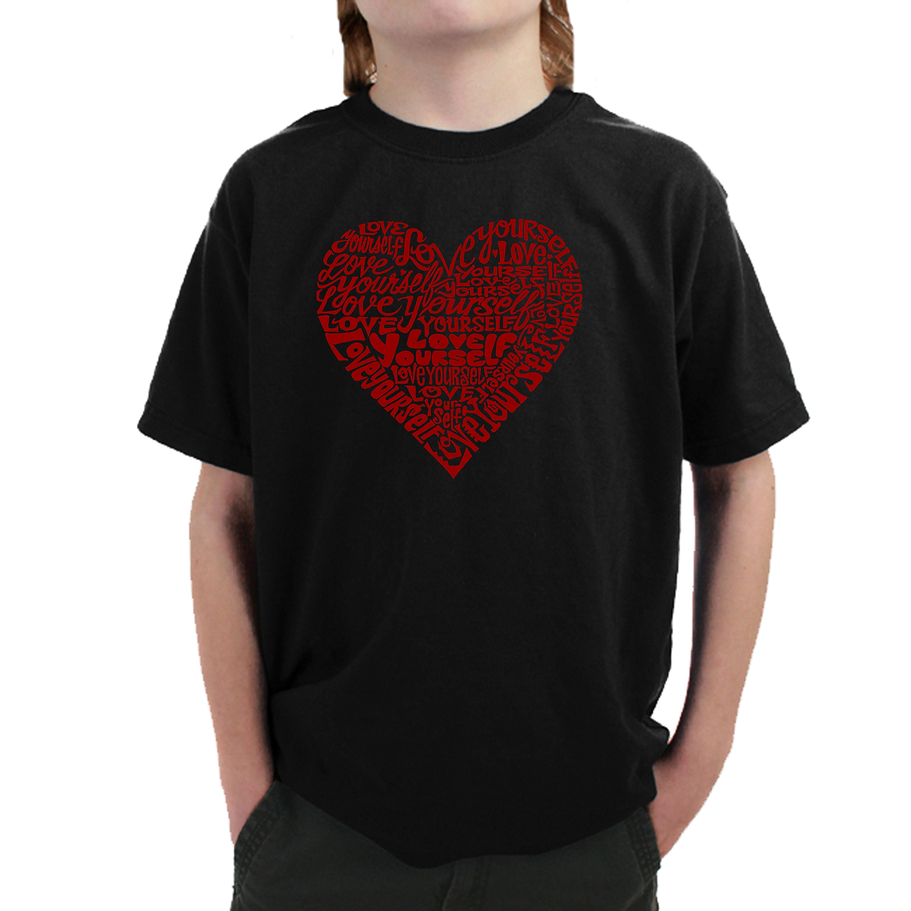 LA Pop Art Boy's Word T-Shirt - Love Yourself