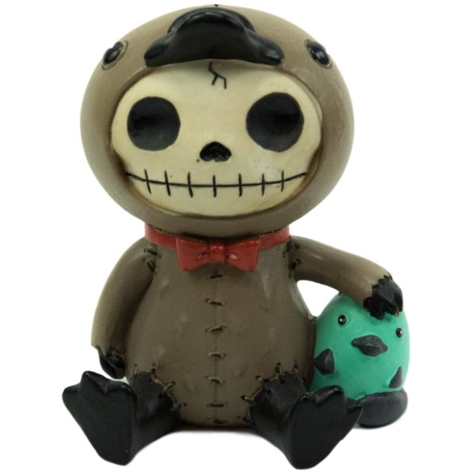 Pacific Giftware Furrybones Large Platypus Bill Holding Egg Skeleton in Costume Figurine 4 inch