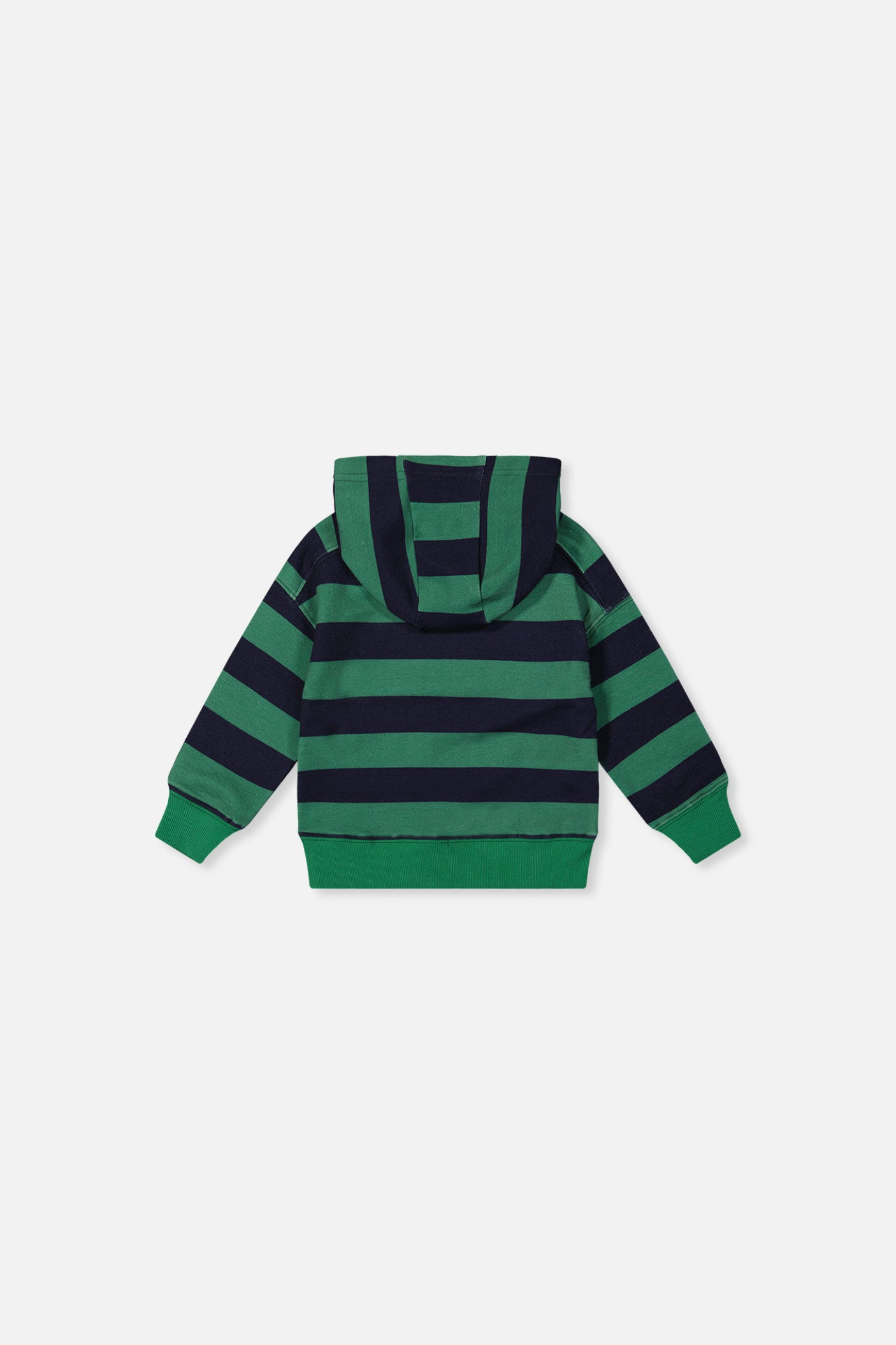 Deux par Boys Striped Fleece Hoodie with Dino Appliqué