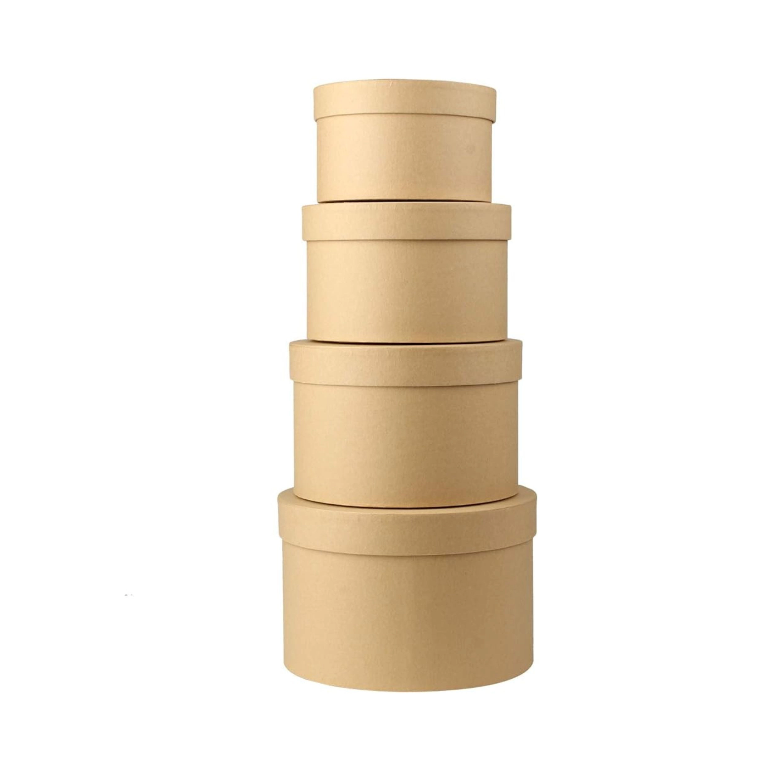 Stock Preferred Pack of 4 Round Gift Boxes with Lids Nesting Present for Gifts and Parties