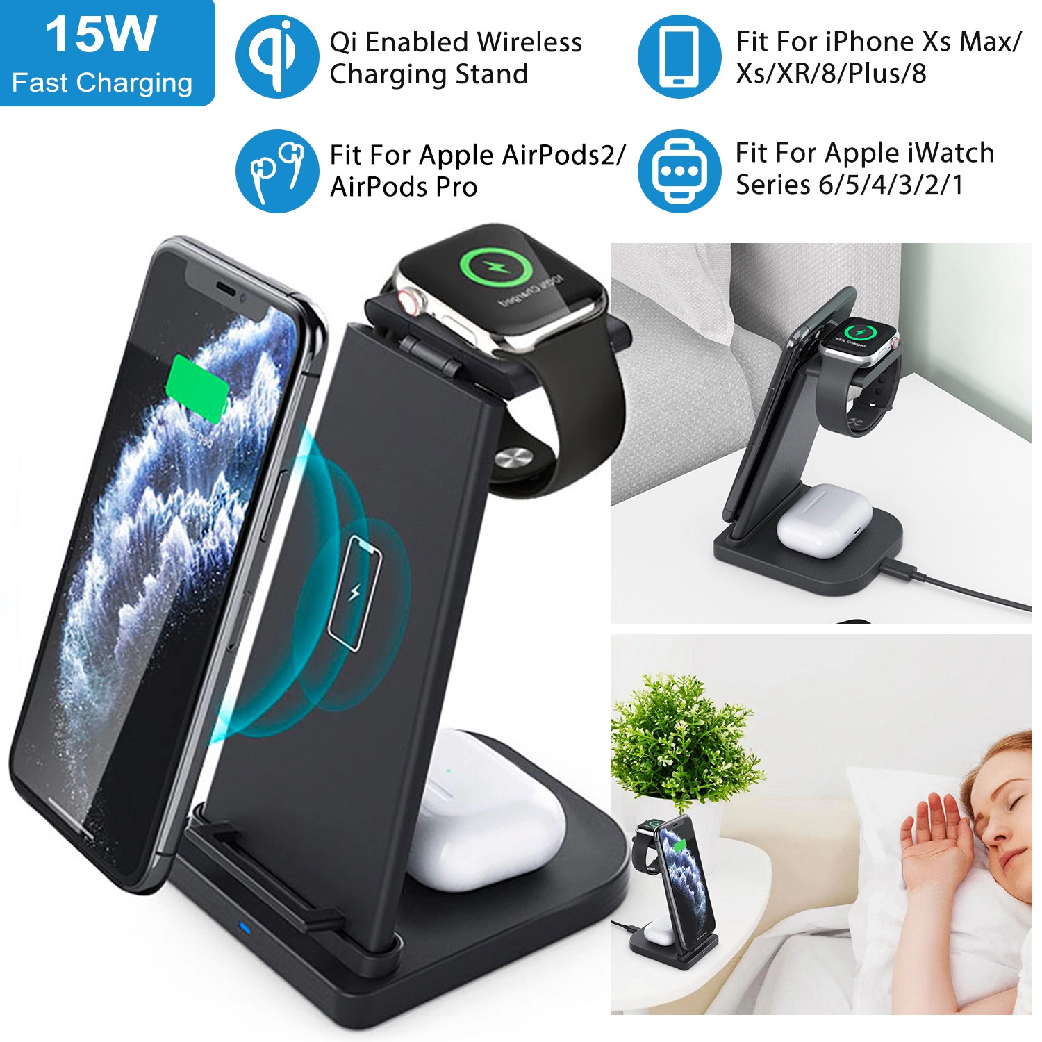 GBruno 3-in-1 Wireless Charging Dock