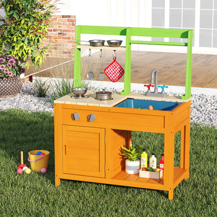 Hivvago Outdoor Mud Kitchen Playset for Girls and Boys 3+ Years Old