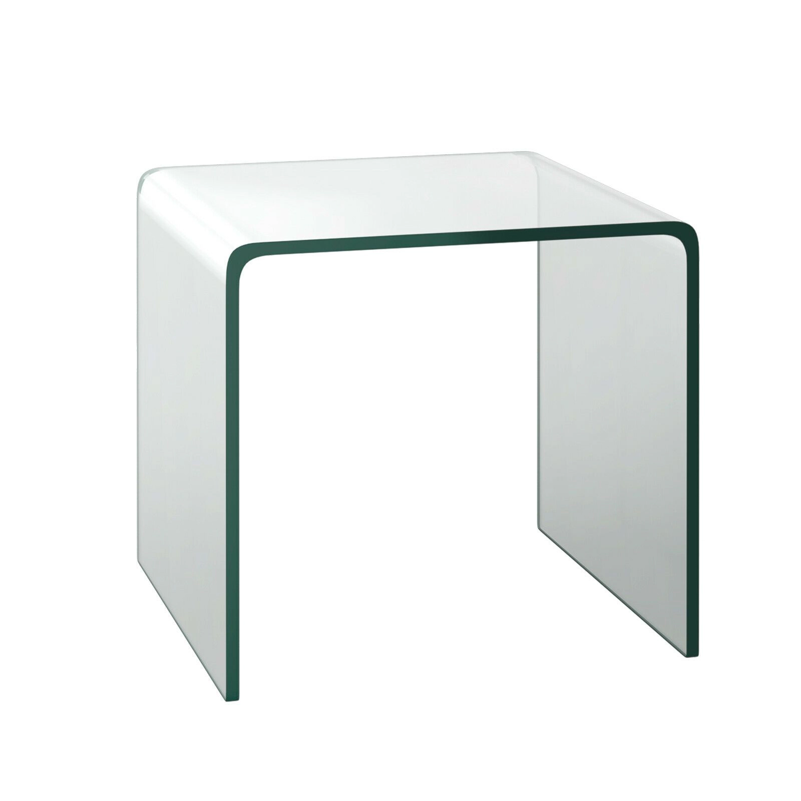 SlickBlue U Shape Glass Coffee Table with Tempered Glass Top