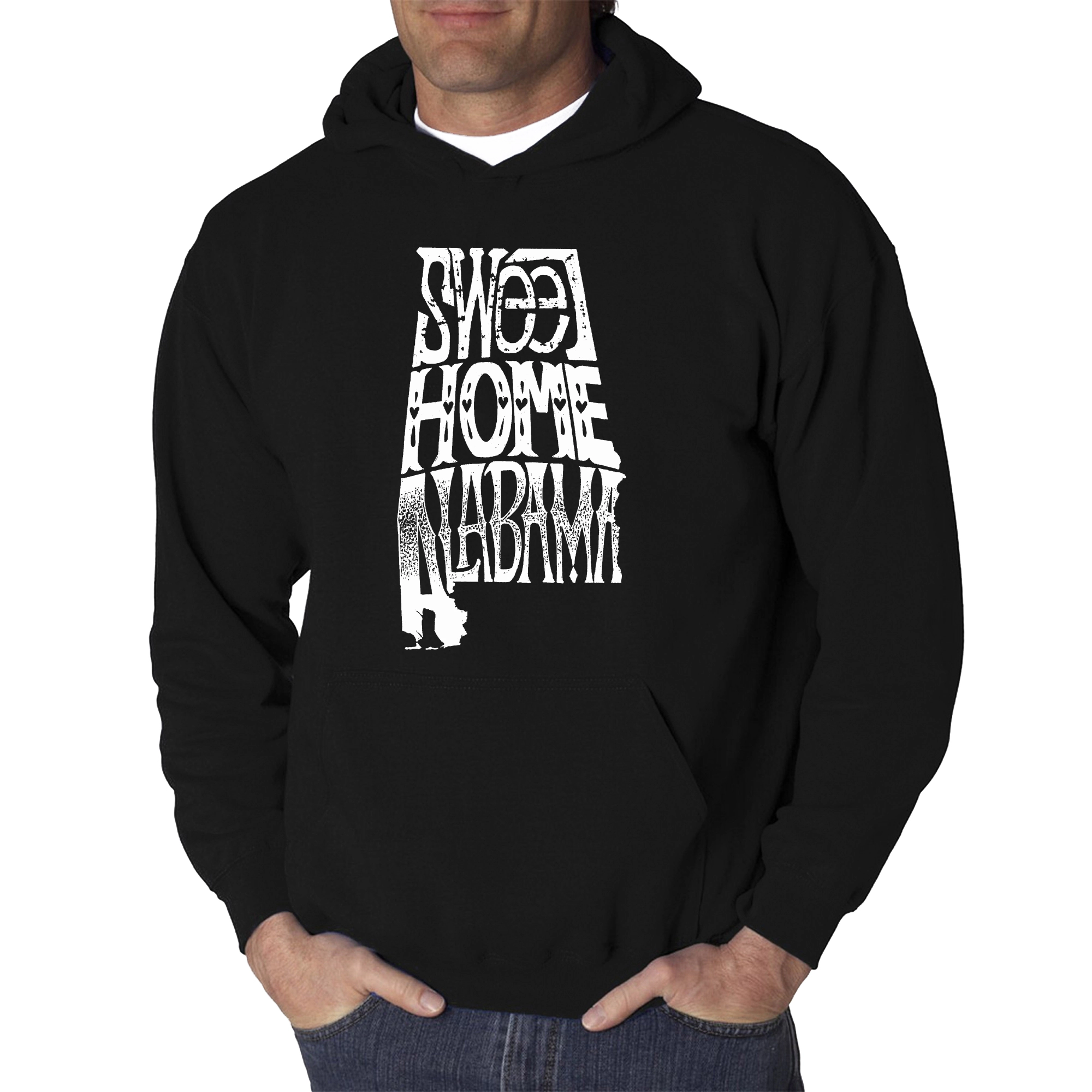 LA Pop Art Sweet Home Alabama - Men's Word Hooded Sweatshirt