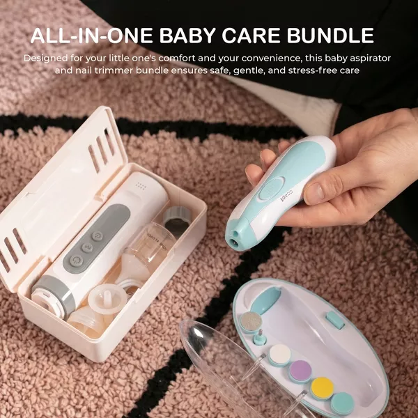 Sperric Nasal Aspirator & Electric Baby Nail Trimmer – Safe, Gentle, and Versatile Baby Grooming Set with Soothing Music