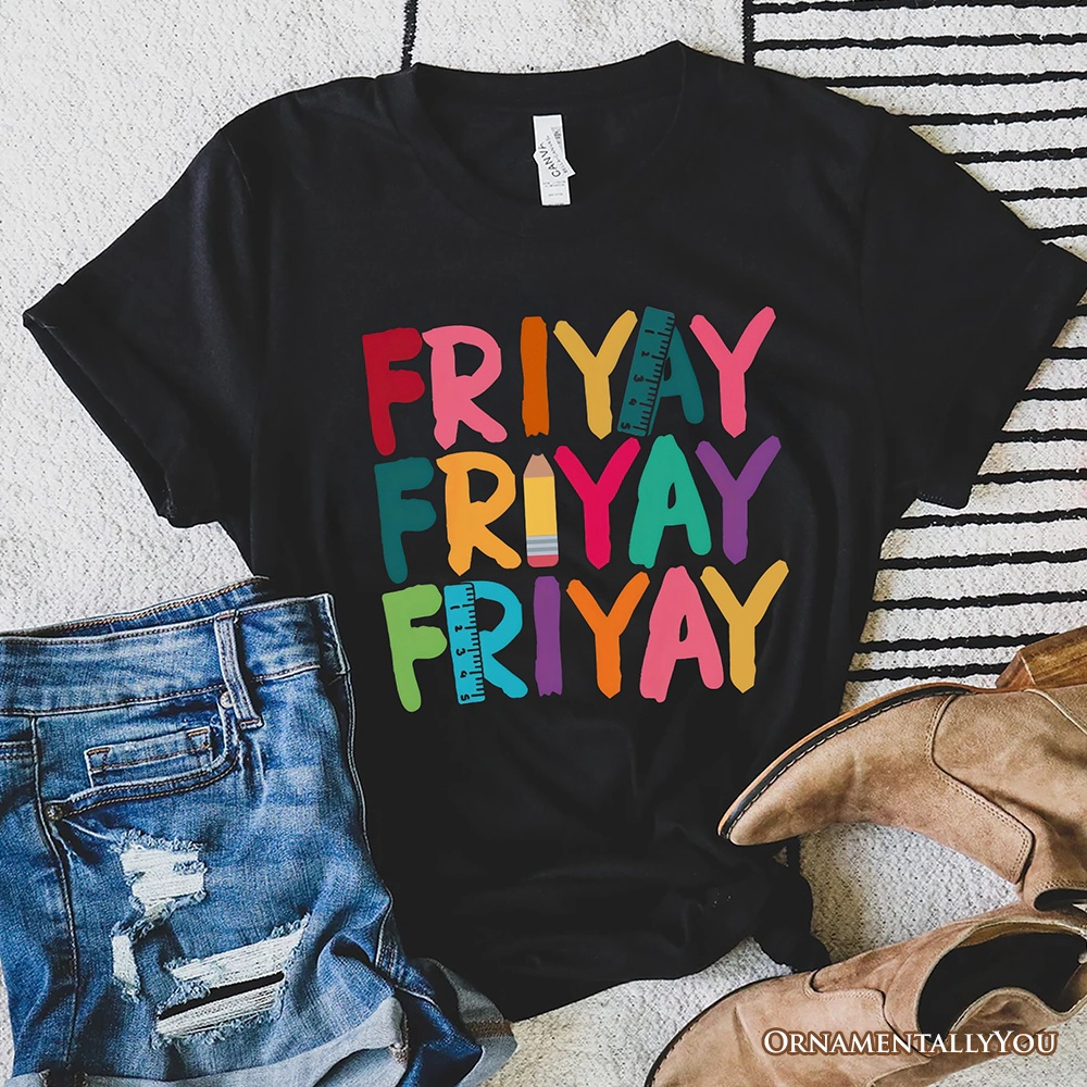 OrnamentallyYou Womens Friday Teacher T-Shirt