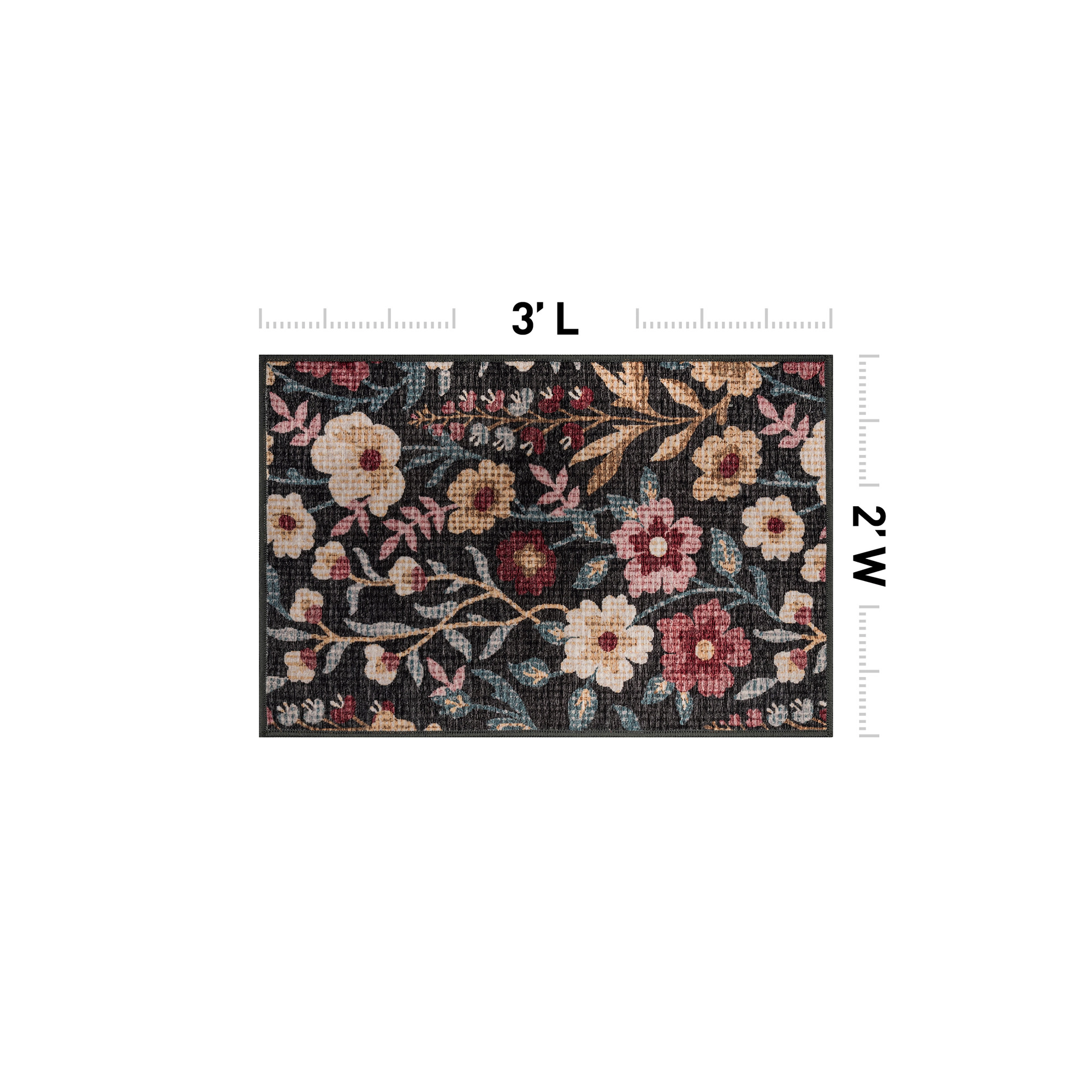 World Rug Gallery Botanical Bloom Machine Washable Indoor Area Rug