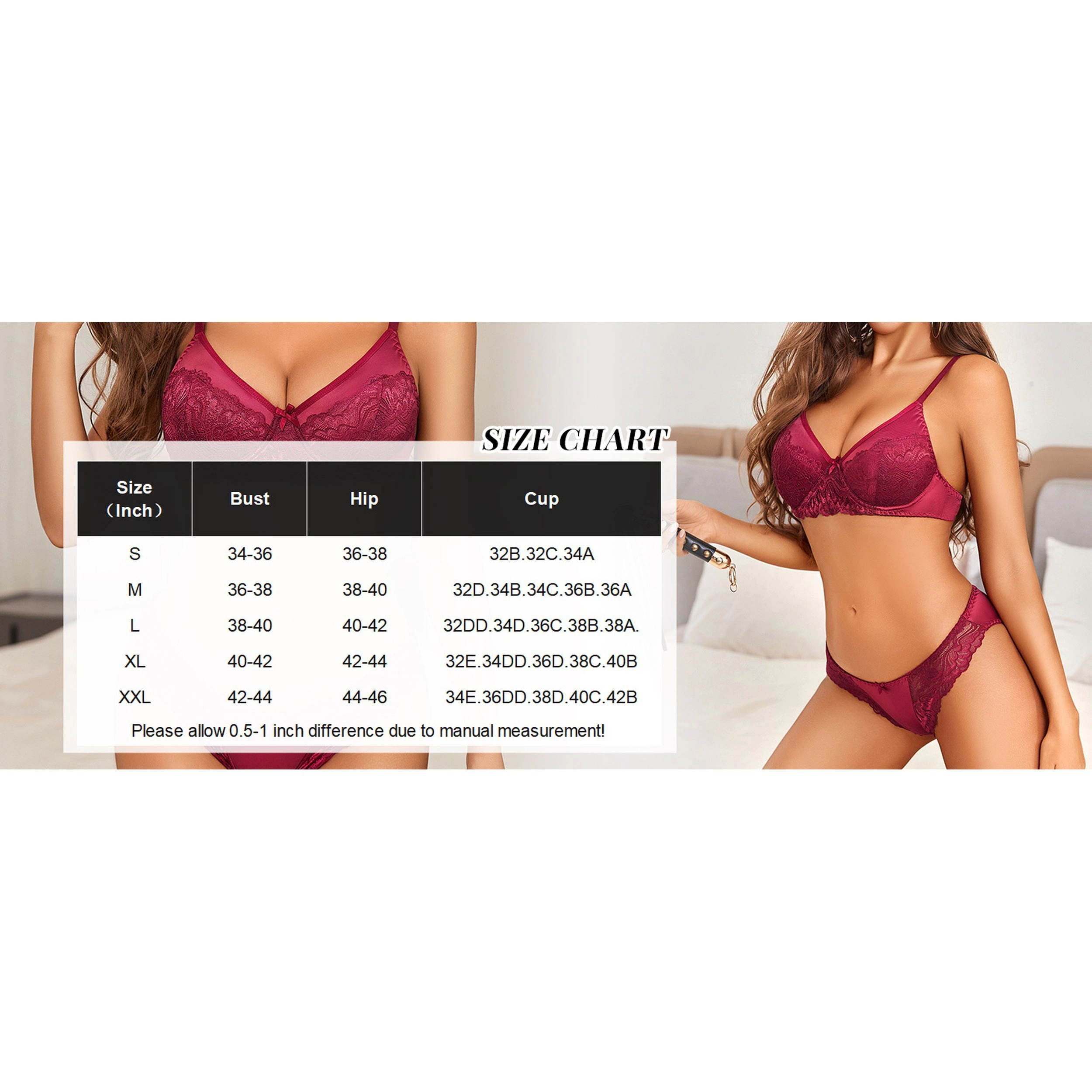 Avidlove Women's Lace Bra and Panty Set