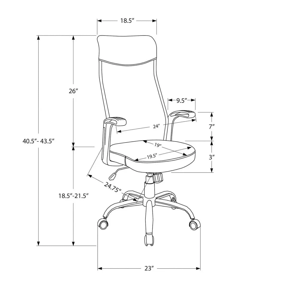 Platinum-Level Office Chairs Platinum Ergonomic Office Chair with Adjustable Swivel Grey Mesh