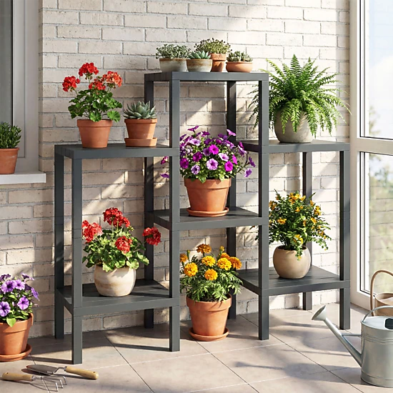 Hivvago 6-Tier Plastic Modular Storage Shelves For Living Room And Kitchen