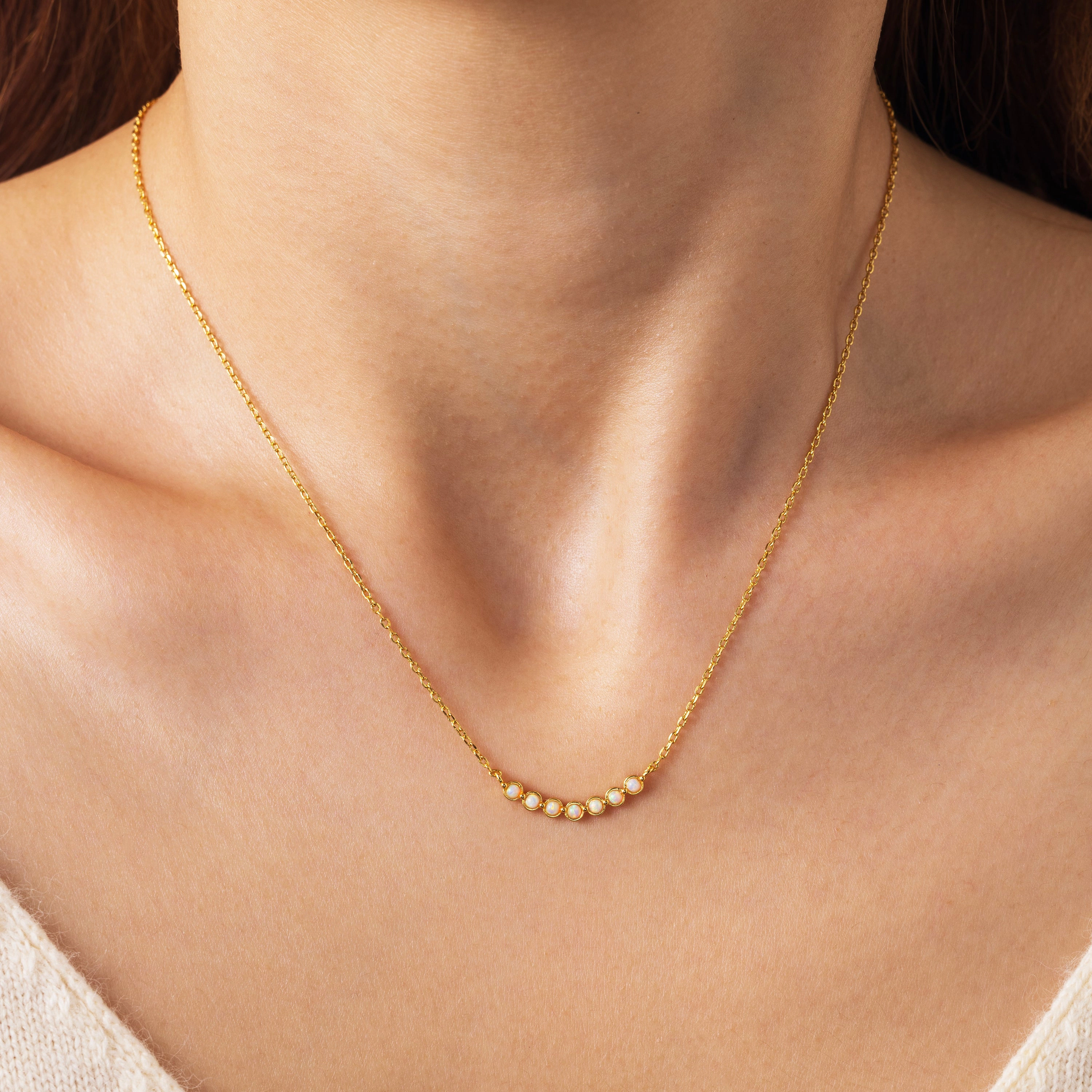 Mint & Lily Women's Opal Arc Necklace