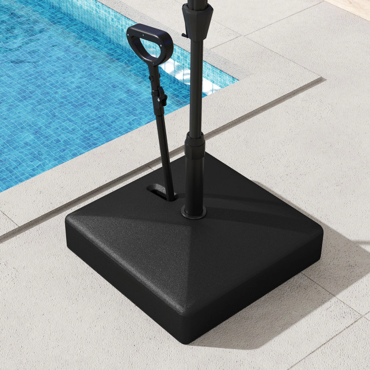 Hivvago Mobile Patio Umbrella Base Water Sand Fillable Market Table Umbrella Stand With 3 Wheels
