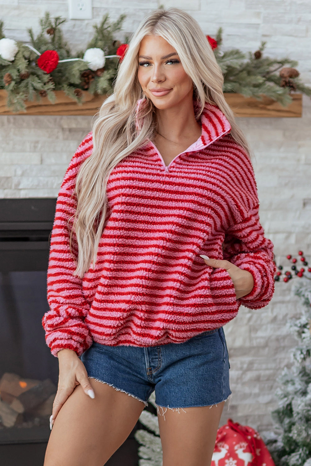 Threaded Pear Women's Camila Zip Fleece Oversize Sweatshirt