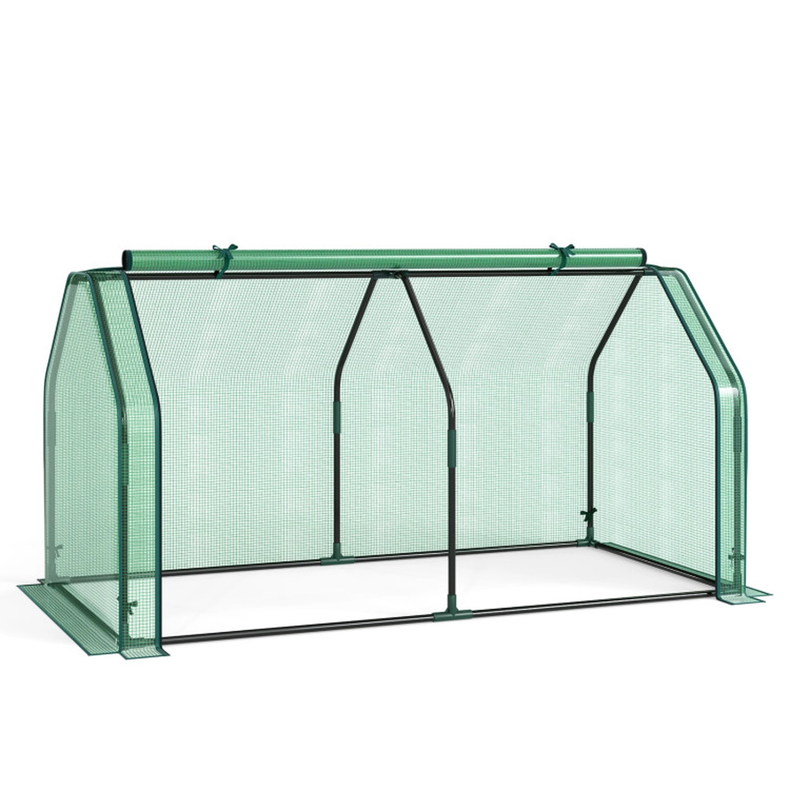 SUGIFT Green Portable Mini Greenhouse with PE Cover and Zippered Roll-Up Door 71-in W 36-in D 36-in H