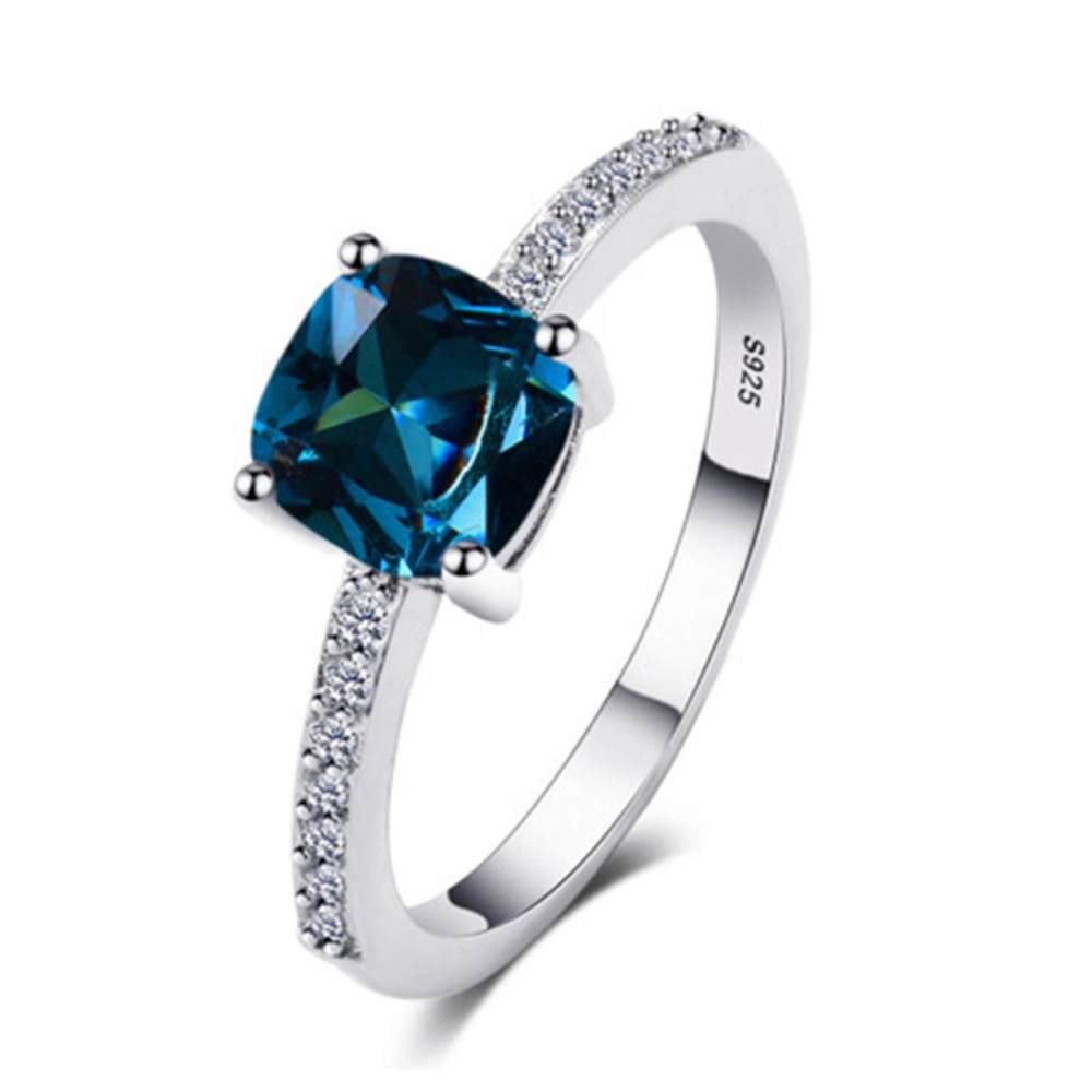 Delicate Engagement Rings Multicolored Zirconia Solitaire