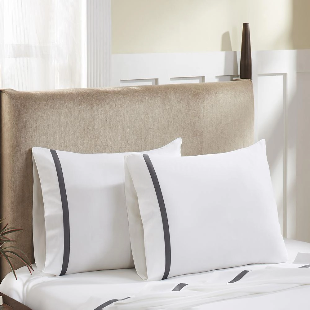 Hotel Concepts 500 Thread Count Deep Pocket Tonal Cotton Sateen Sheet - 4 Piece Set - Queen