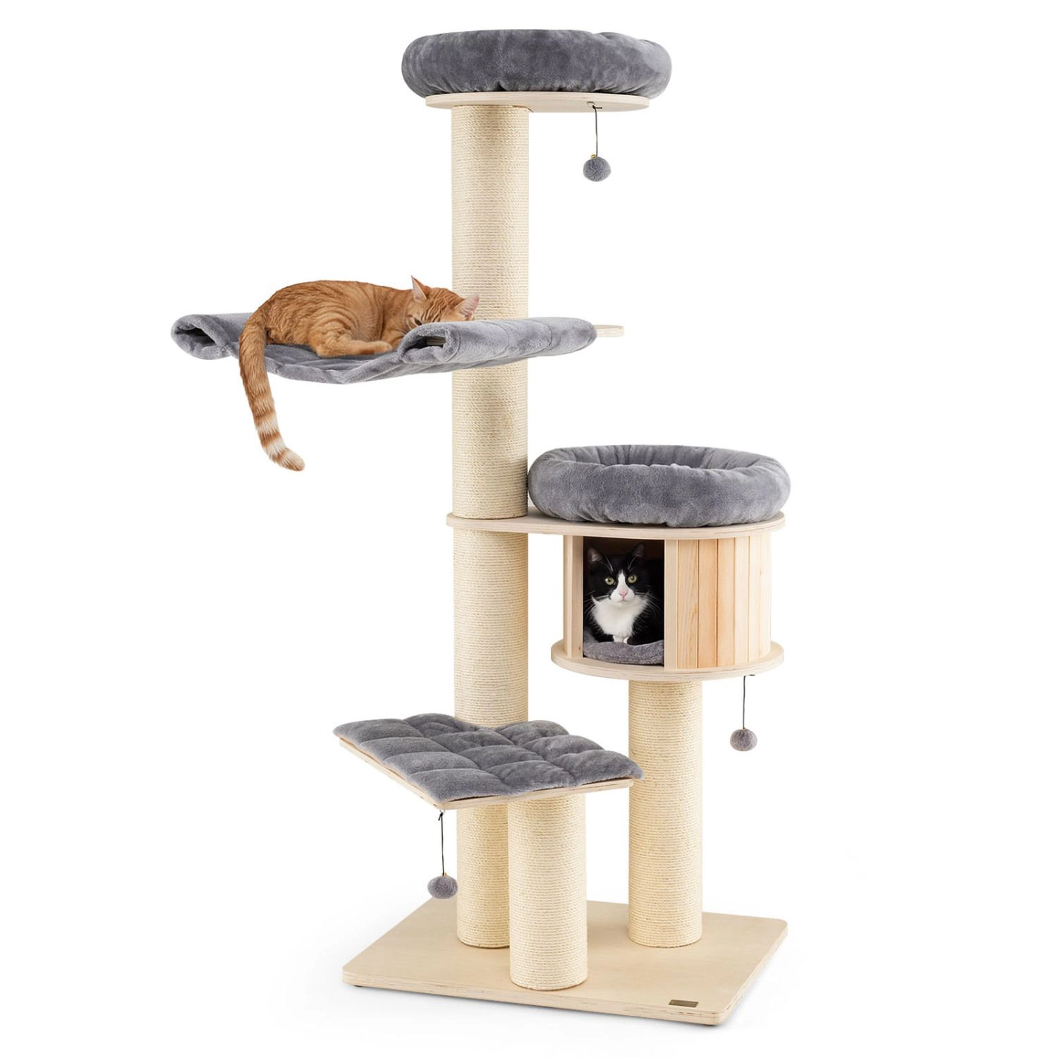 SlickBlue 68.5-Inch Multi-Level Cat Tree with Condo and Perches
