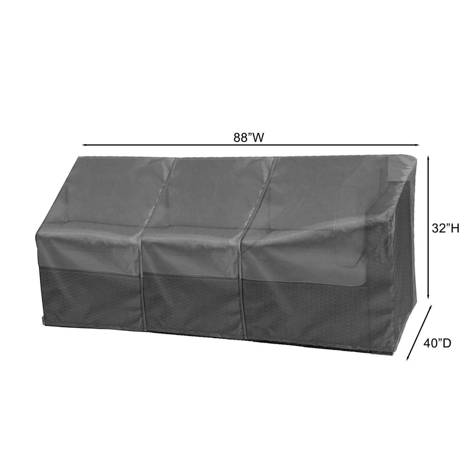 Summerset Shield Modular Cover Ultimate Protection for Your Outdoor Furniture Sofa Left End 88" x 40" x 18" Mercury