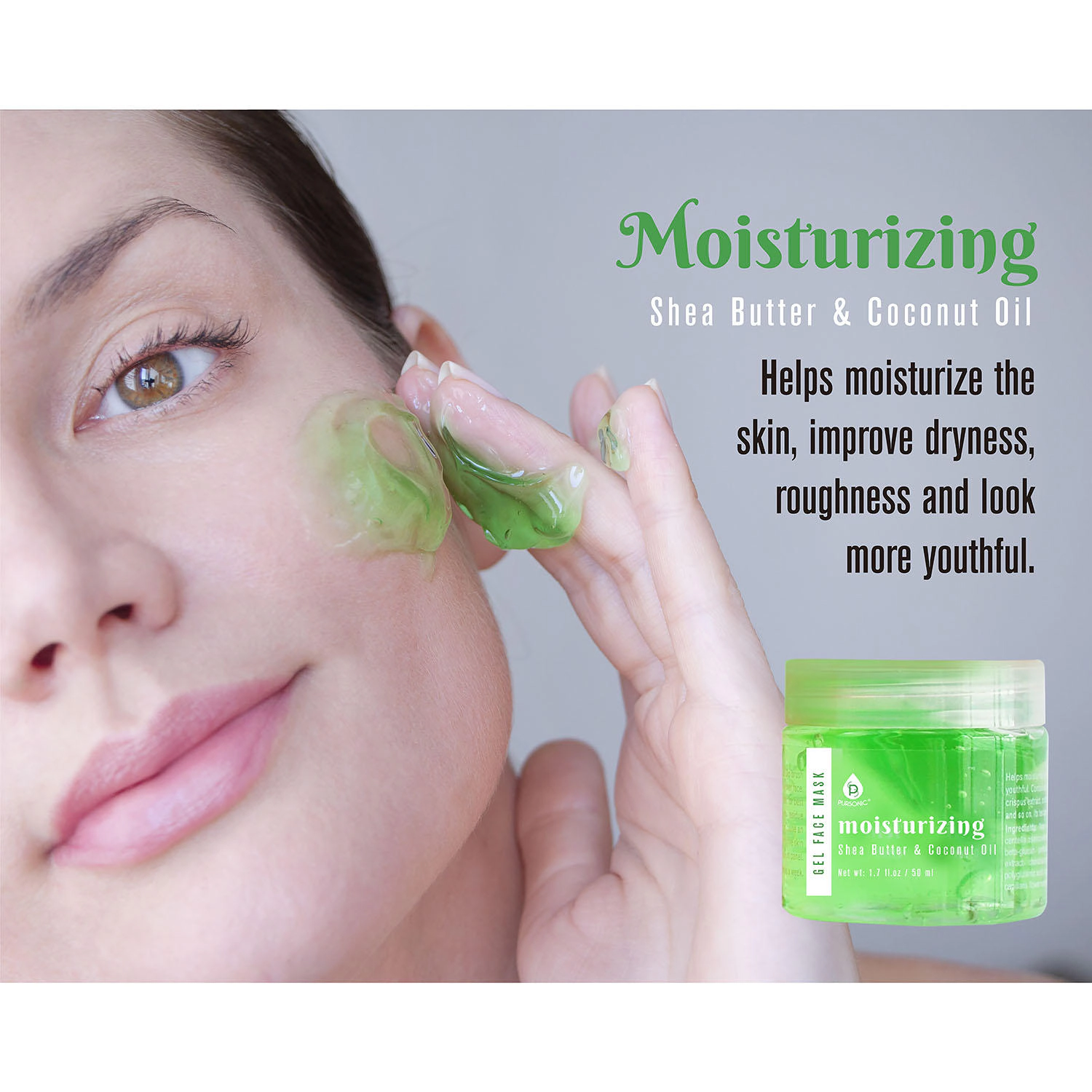 Pursonic Women’s Pack Facial Therapy Gel Face Masks with Mask Applicator