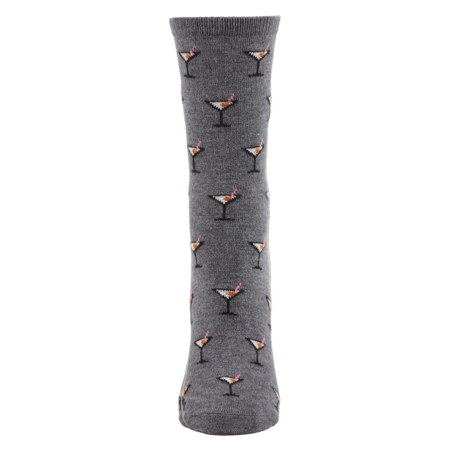 MeMoi Women's Soft Martini Cocktails Cashmere Blend Crew Socks