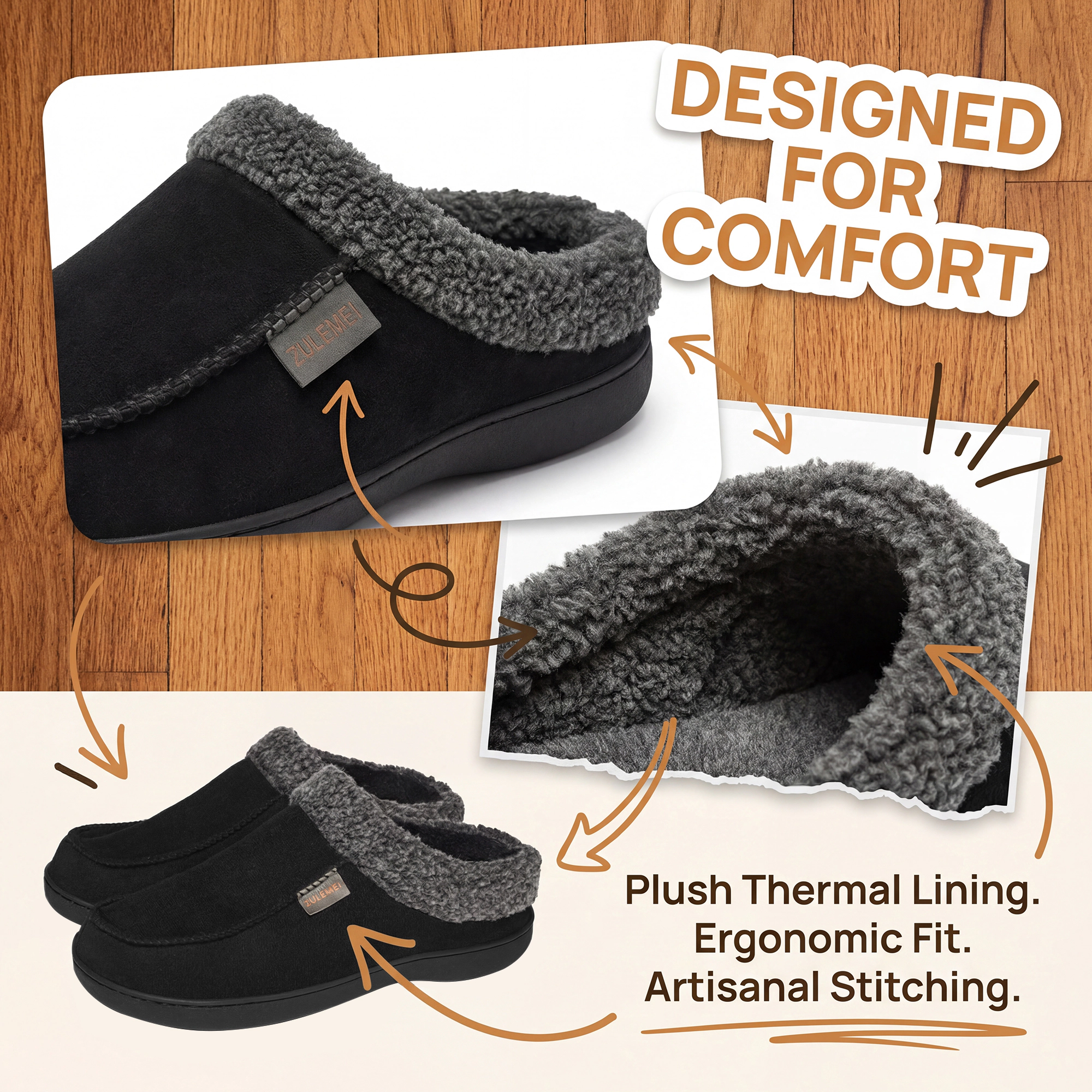 BLISSFUL STEP Women's Winter Fuzzy Indoor Outdoor House Slippers