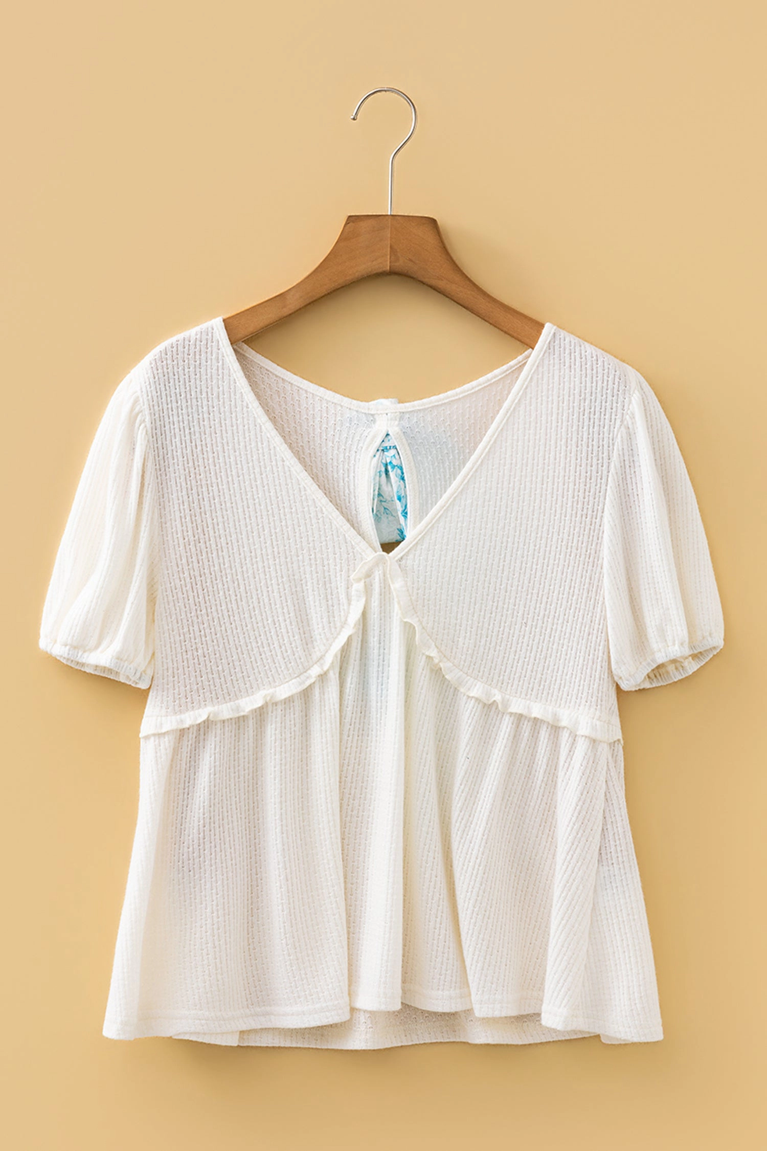Threaded Pear Women's Lilliana Bubble Sleeve Peplum Top