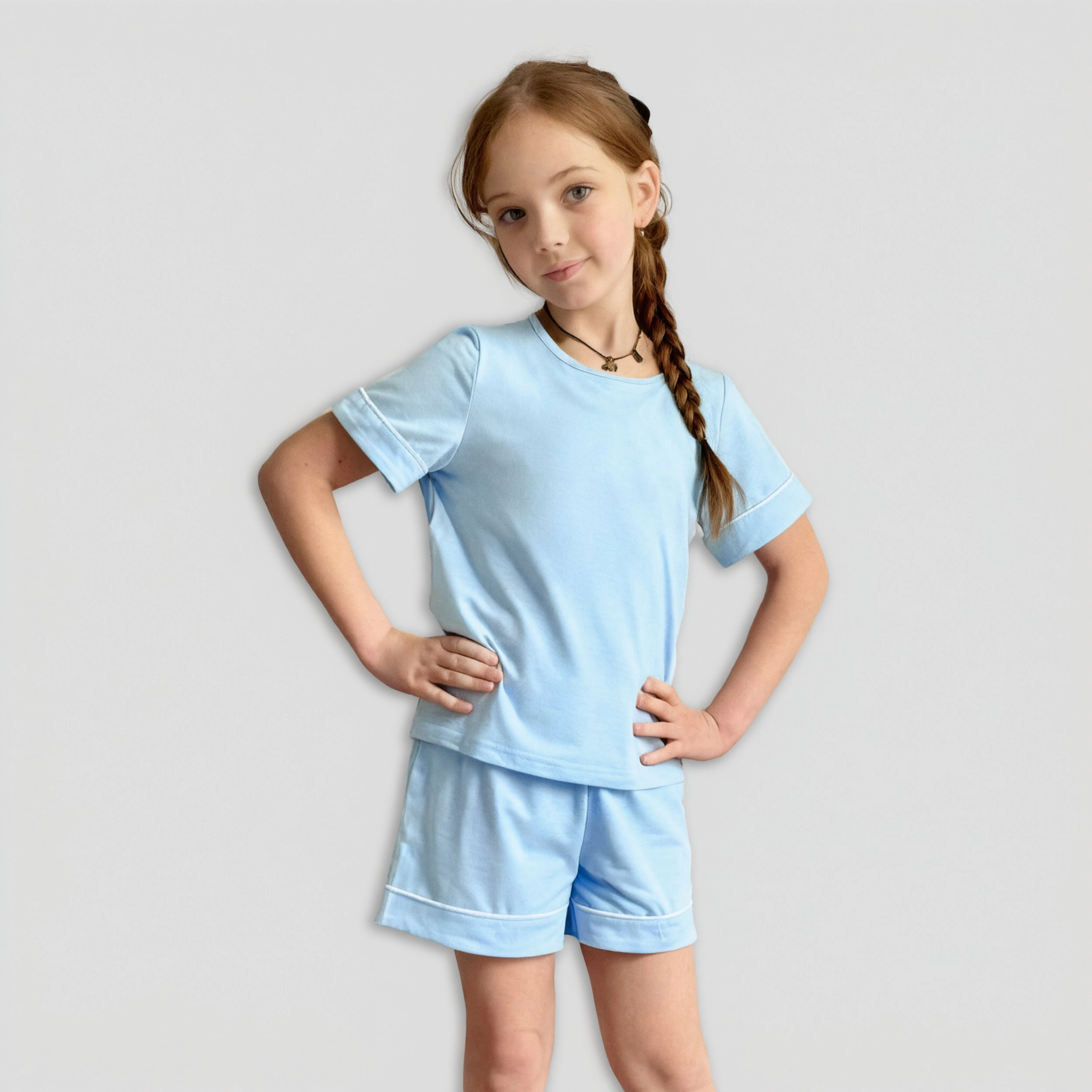 Arshiner Girls Pajamas Set Short Sleeve Sleepwear Summer Lounge Soft For Kids