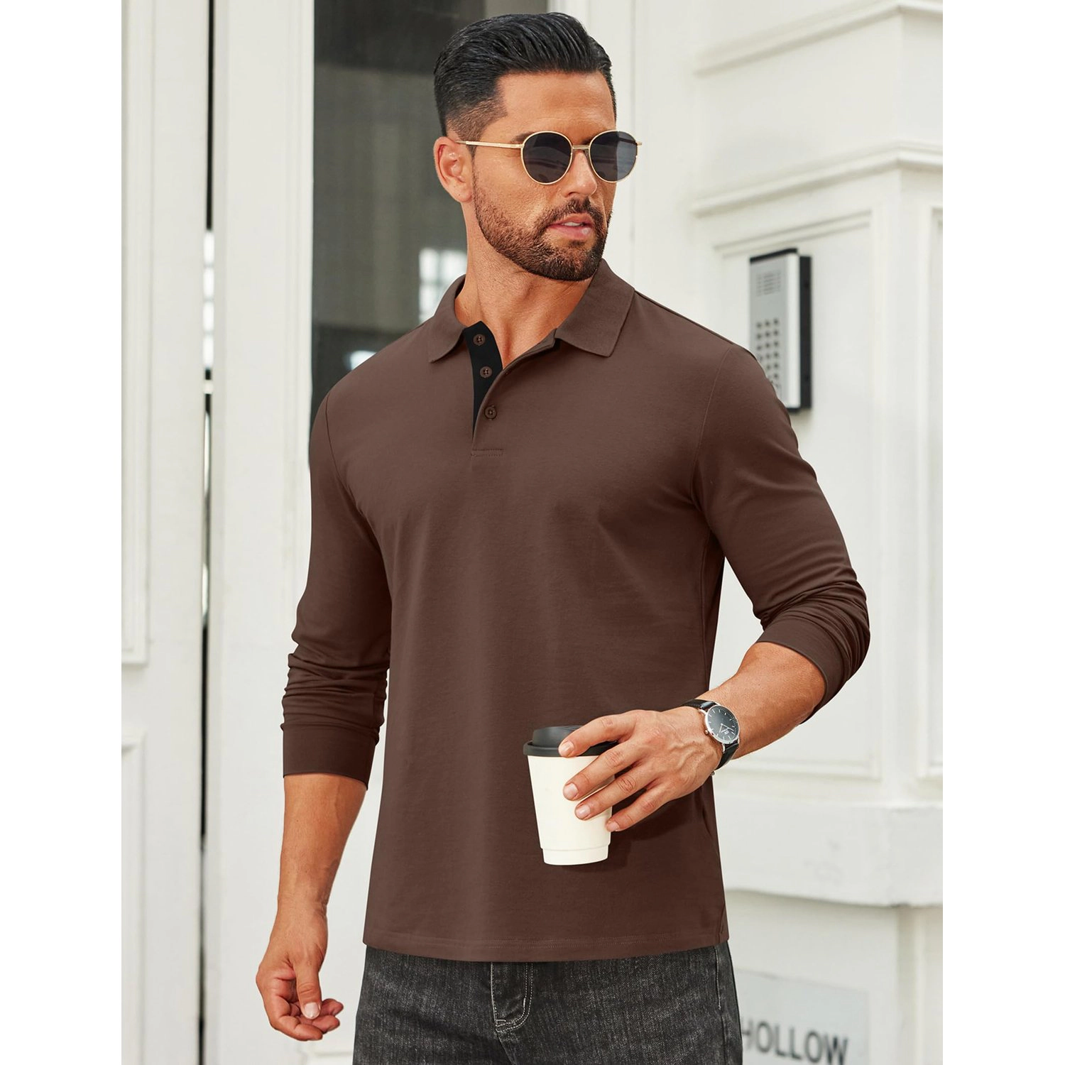 COOFANDY Mens Short Sleeve Button Down Shirt Lapel Collar Casual  Beach Tops